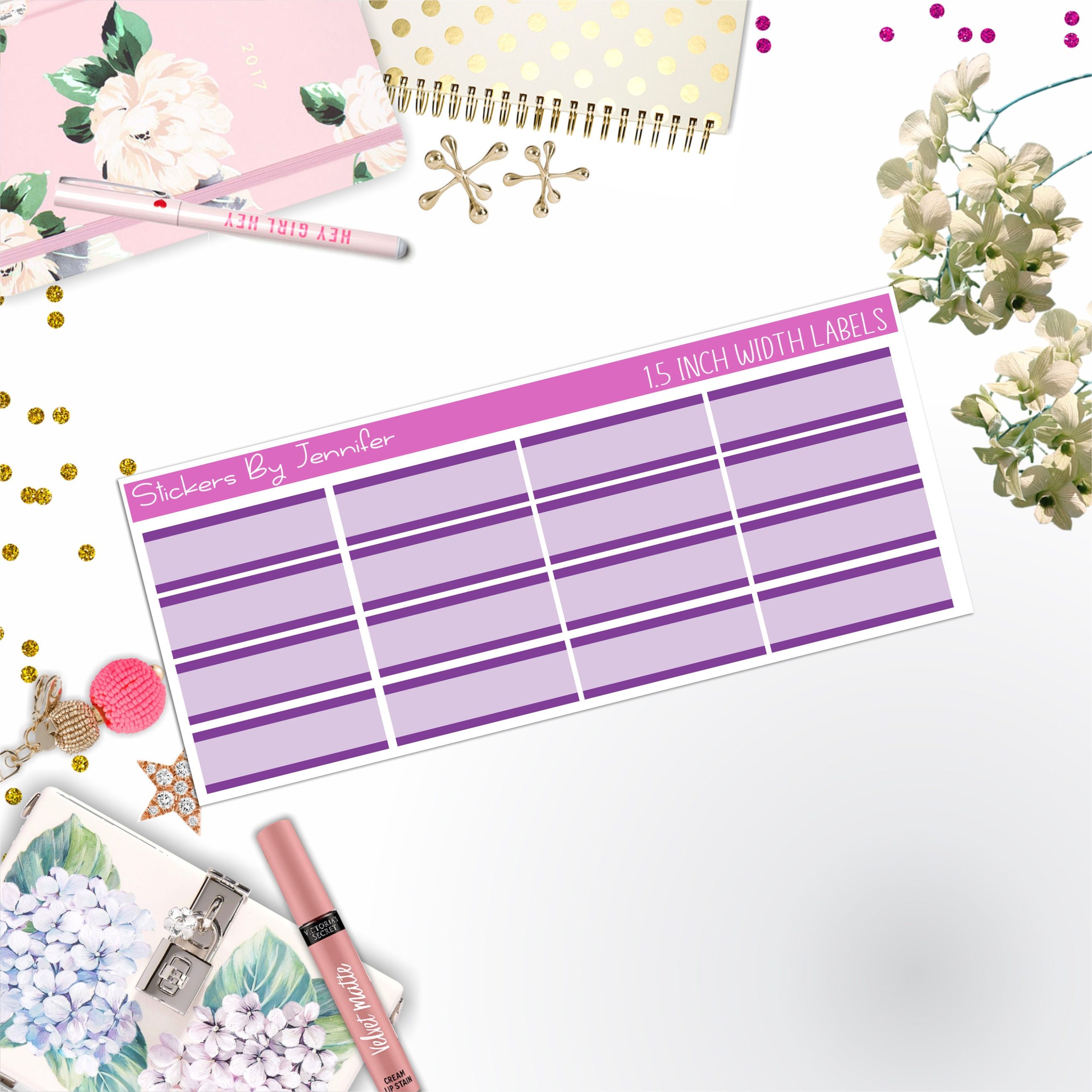 Two-Toned Labels 051 Quarter Boxes Planner Stickers, Journal Stickers, Functional Planner Stickers, Stationary Stickers