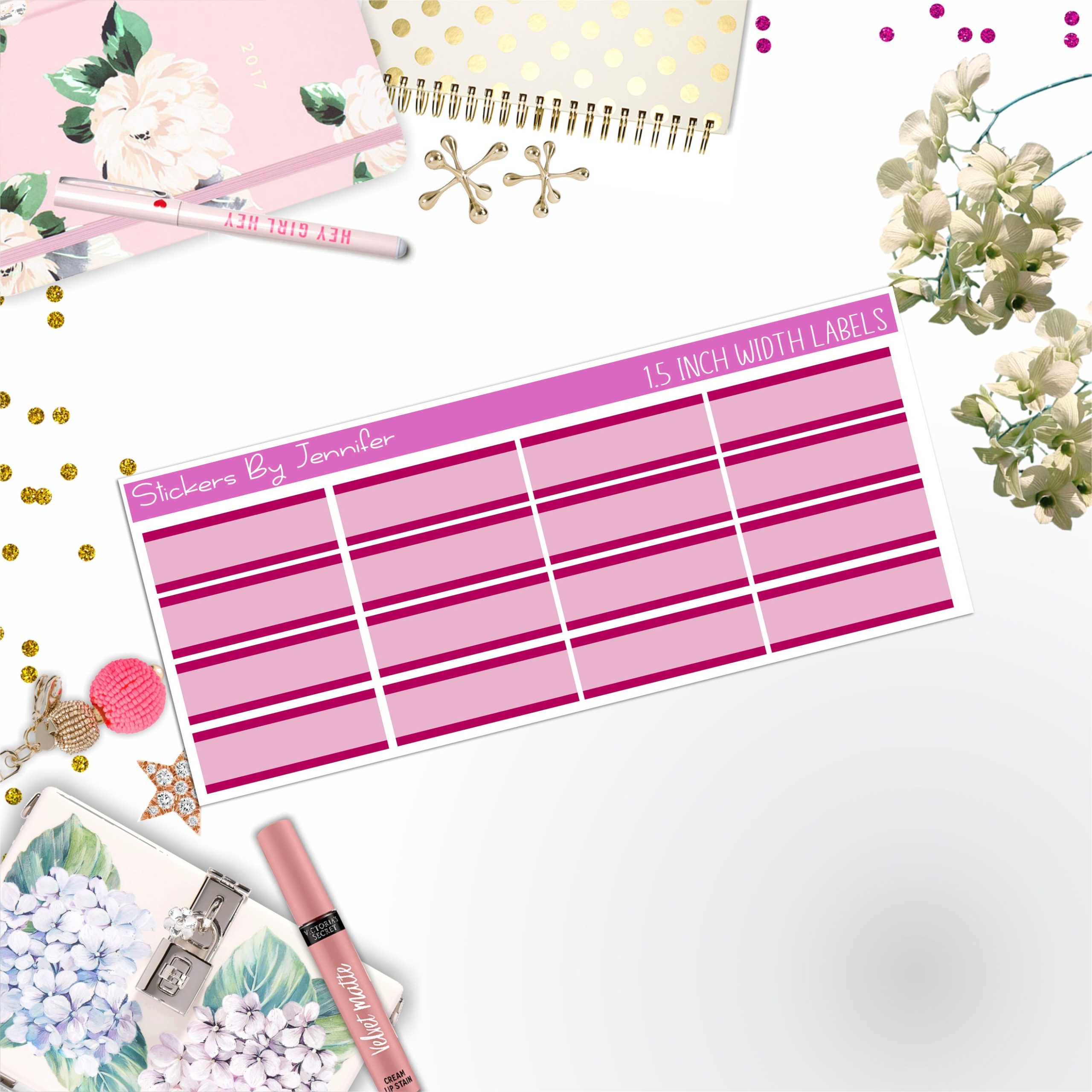 Two-Toned Labels 061 Quarter Boxes Planner Stickers, Journal Stickers, Functional Planner Stickers, Stationary Stickers