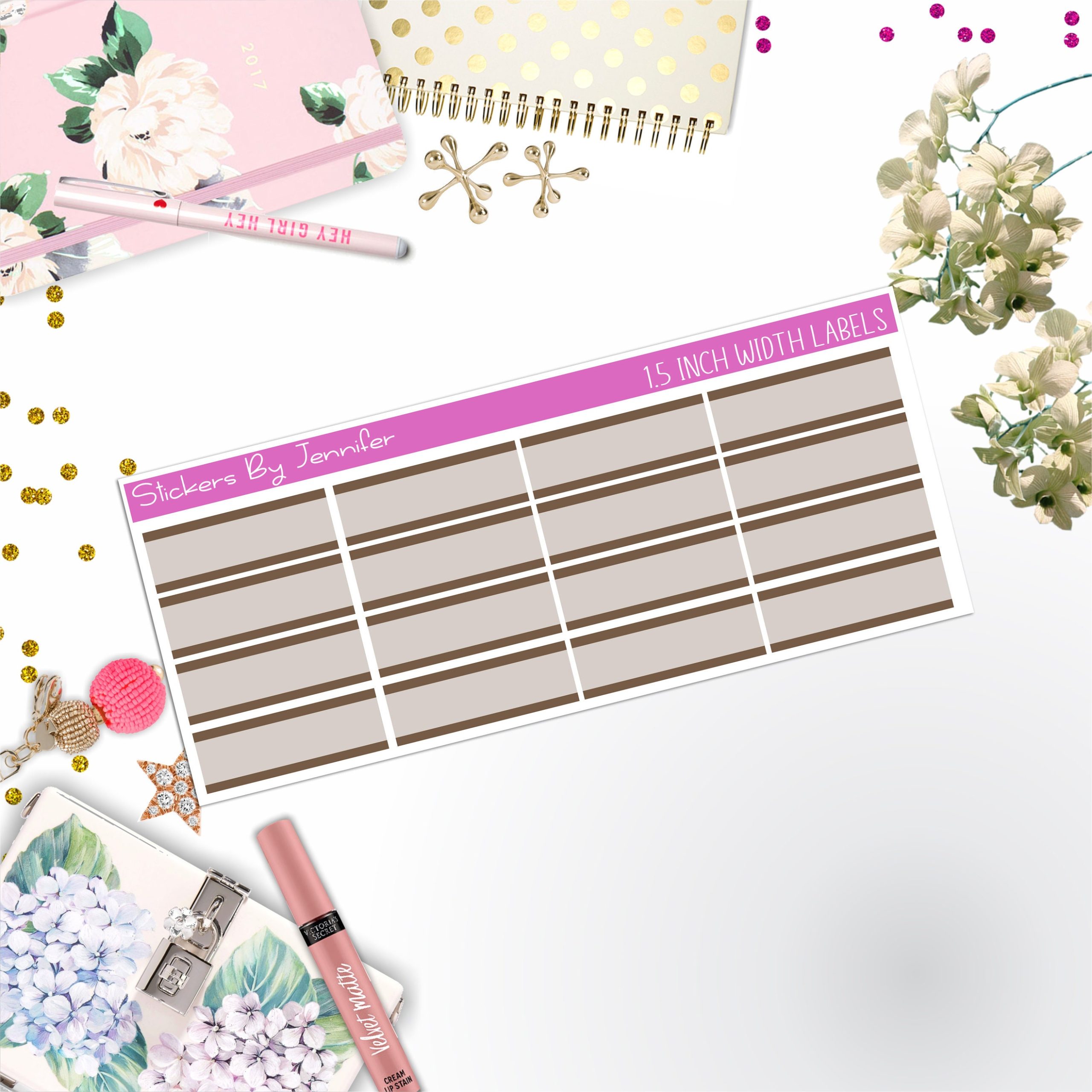 Two-Toned Labels 090 Quarter Boxes Planner Stickers, Journal Stickers, Functional Planner Stickers, Stationary Stickers