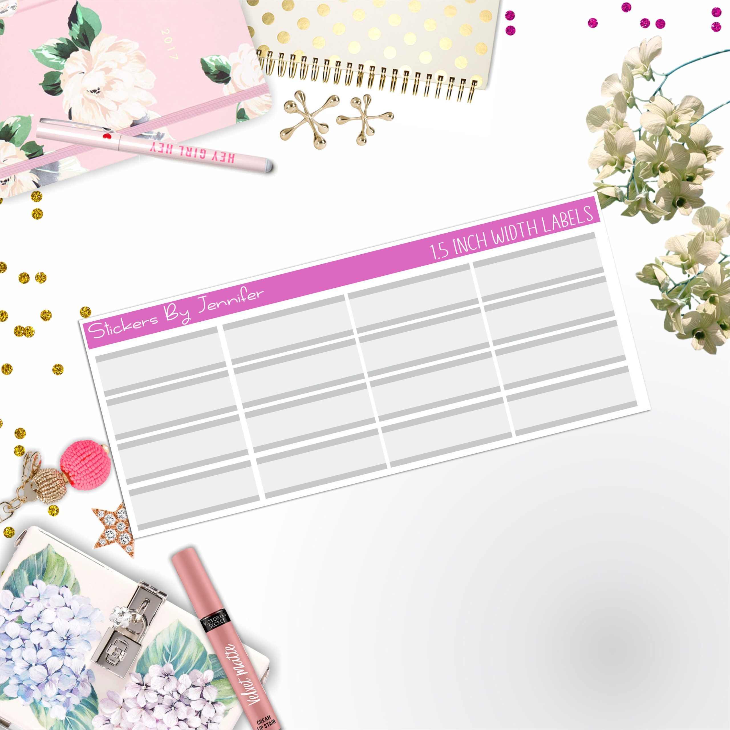 Two-Toned Labels 097 Quarter Boxes Planner Stickers, Journal Stickers, Functional Planner Stickers, Stationary Stickers