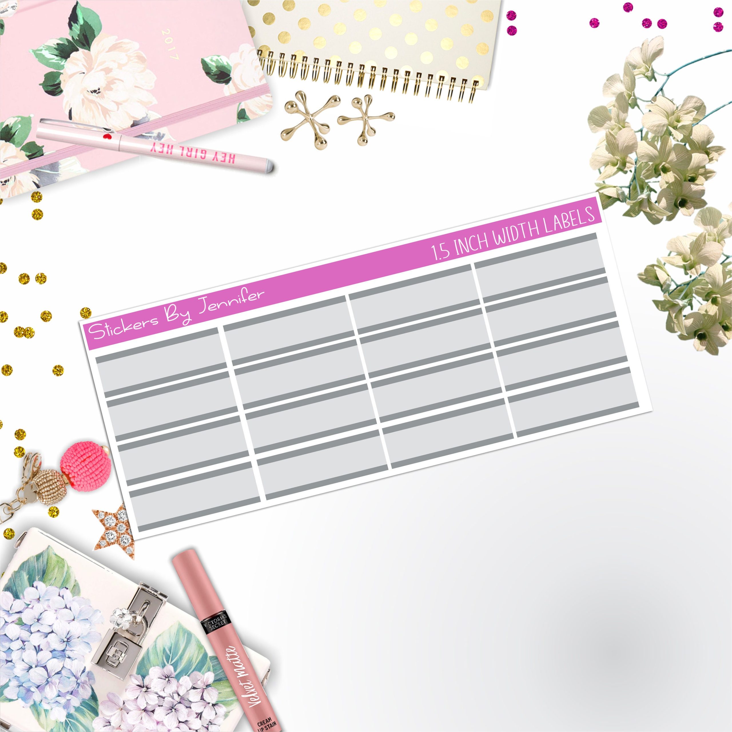 Two-Toned Labels 098 Quarter Boxes Planner Stickers, Journal Stickers, Functional Planner Stickers, Stationary Stickers