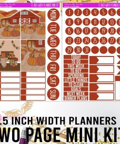 Two Page 1.5 Inch Width Mini Kit 044 Planner Stickers, Bullet Journal Stickers, Functional Planner Stickers, Stationary Stickers