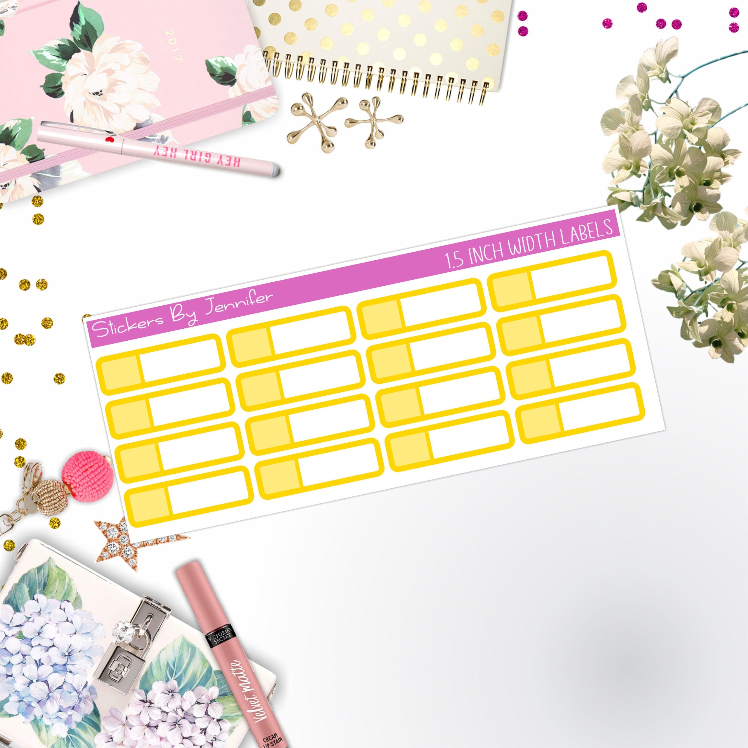 Two-Toned Appointment Labels 003 Quarter Boxes Planner Stickers, Journal Stickers, Functional Planner Stickers, Stationary Stickers