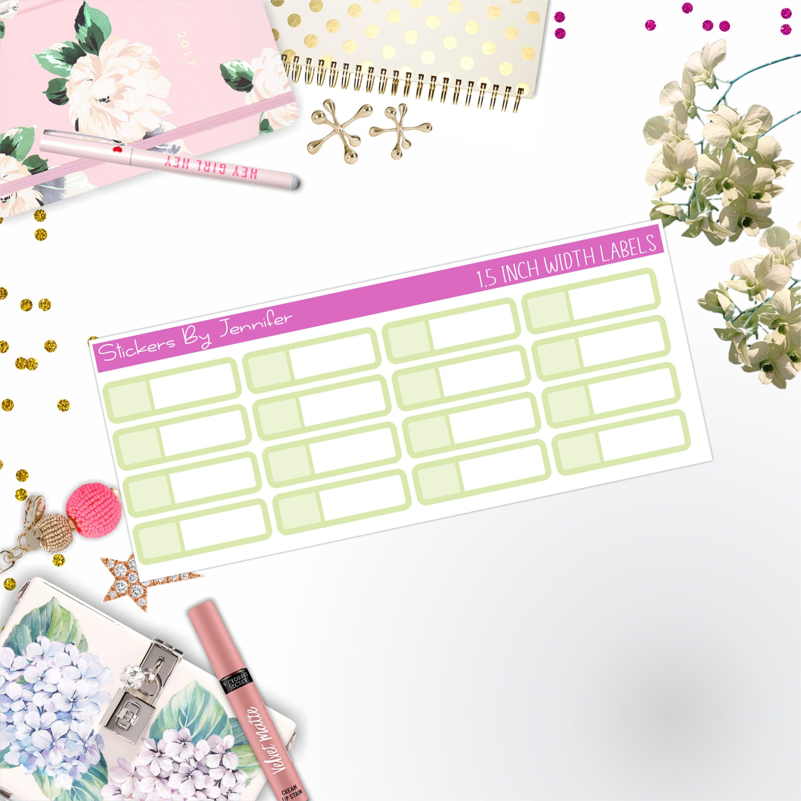 Two-Toned Appointment Labels 011 Quarter Boxes Planner Stickers, Journal Stickers, Functional Planner Stickers, Stationary Stickers