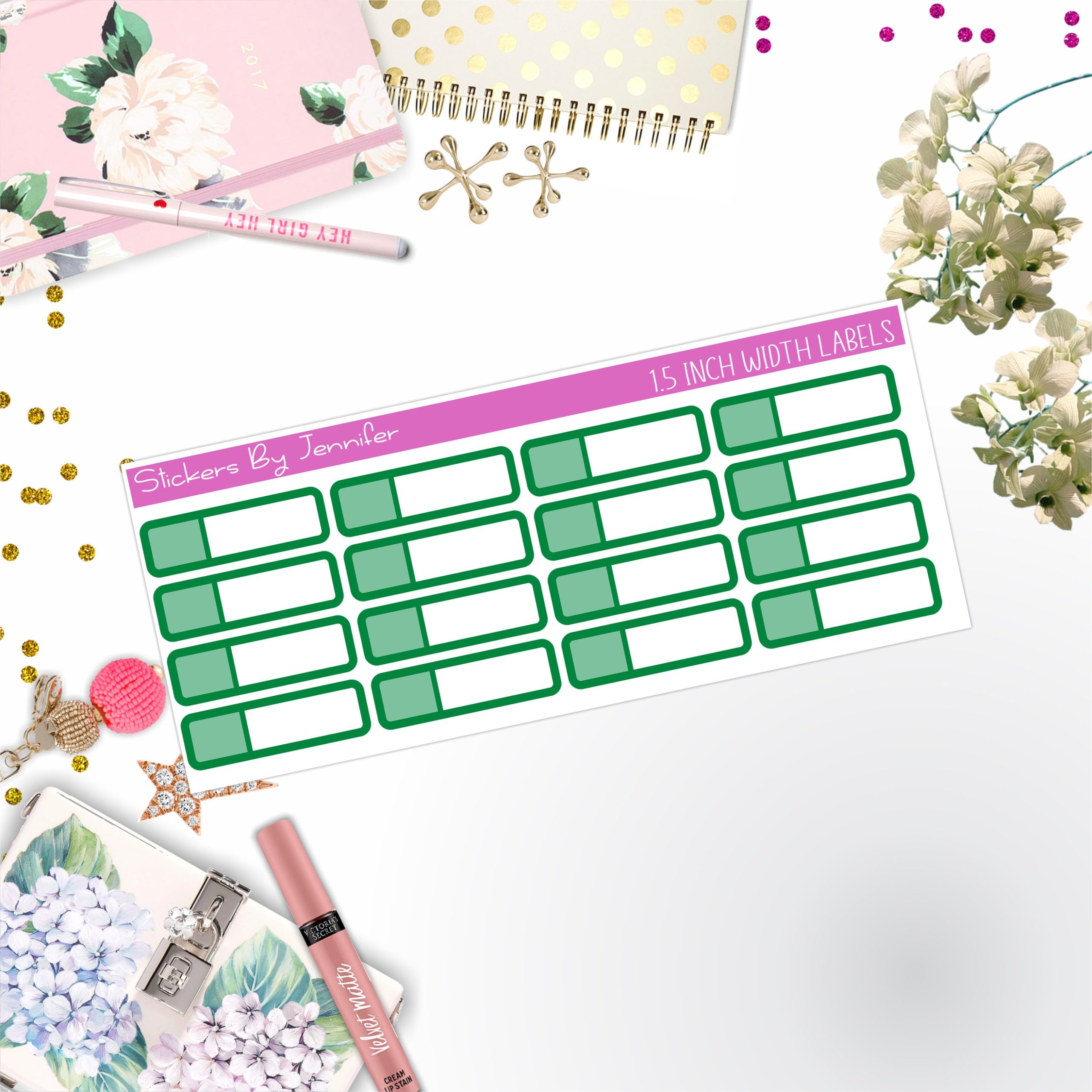 Two-Toned Appointment Labels 018 Quarter Boxes Planner Stickers, Journal Stickers, Functional Planner Stickers, Stationary Stickers