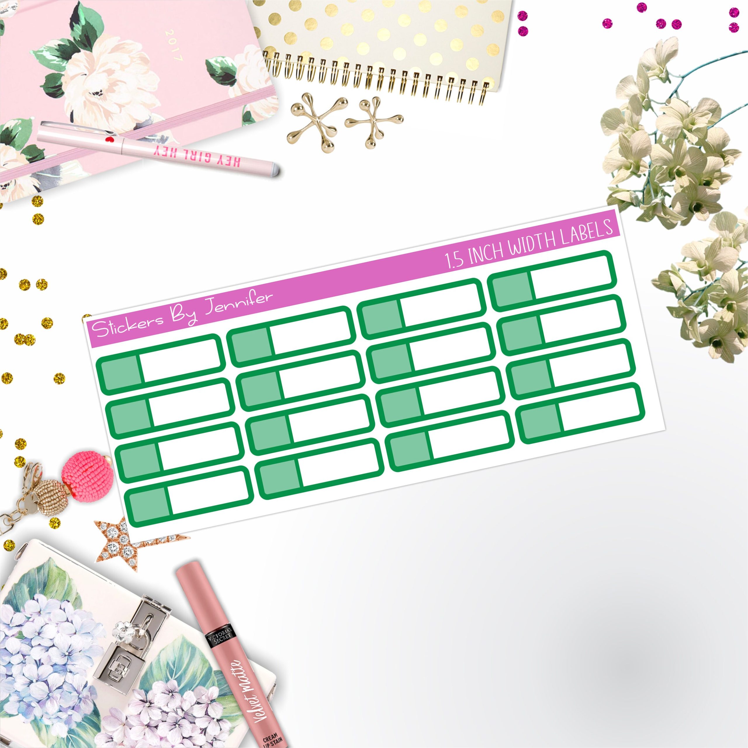 Two-Toned Appointment Labels 019 Quarter Boxes Planner Stickers, Journal Stickers, Functional Planner Stickers, Stationary Stickers