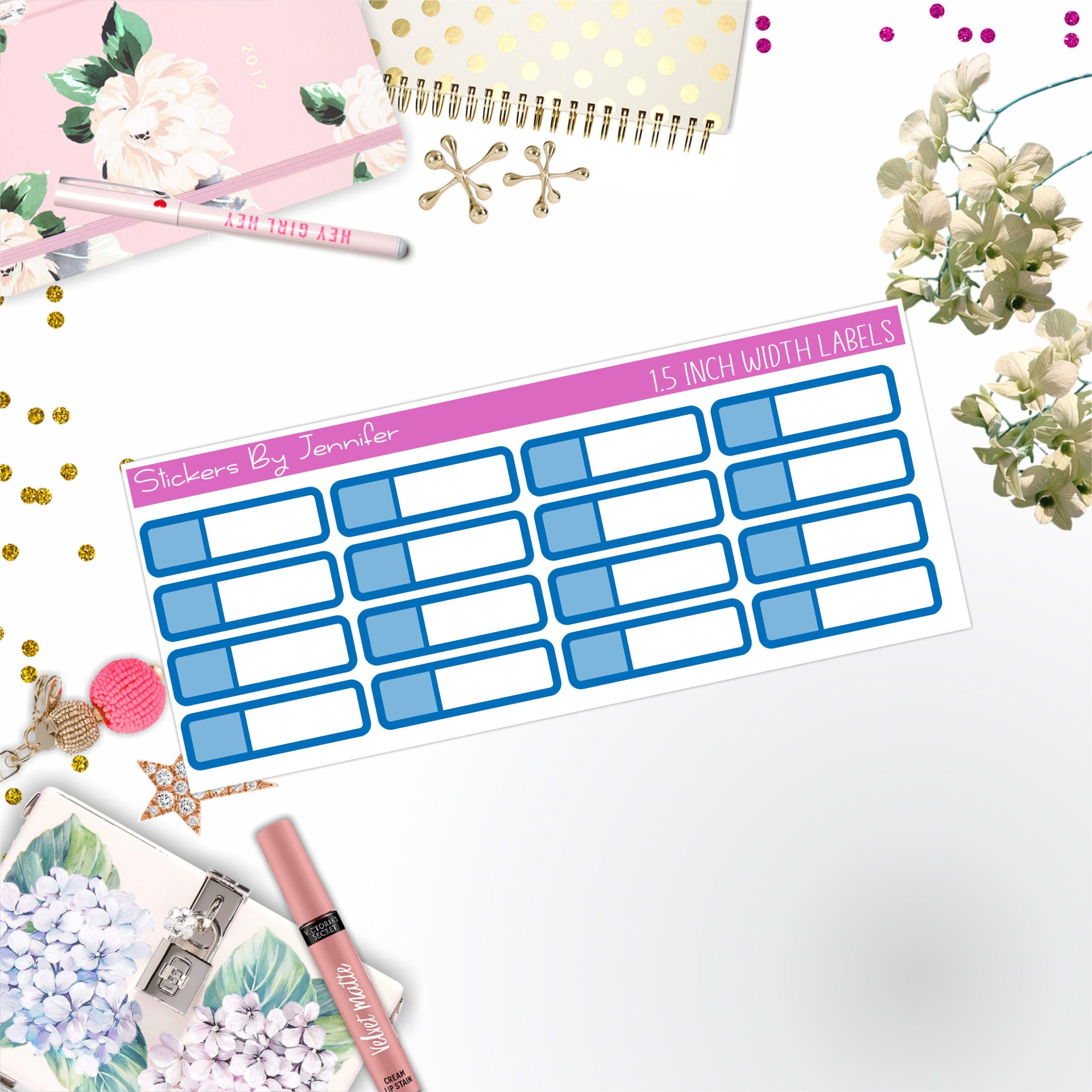 Two-Toned Appointment Labels 035 Quarter Boxes Planner Stickers, Journal Stickers, Functional Planner Stickers, Stationary Stickers