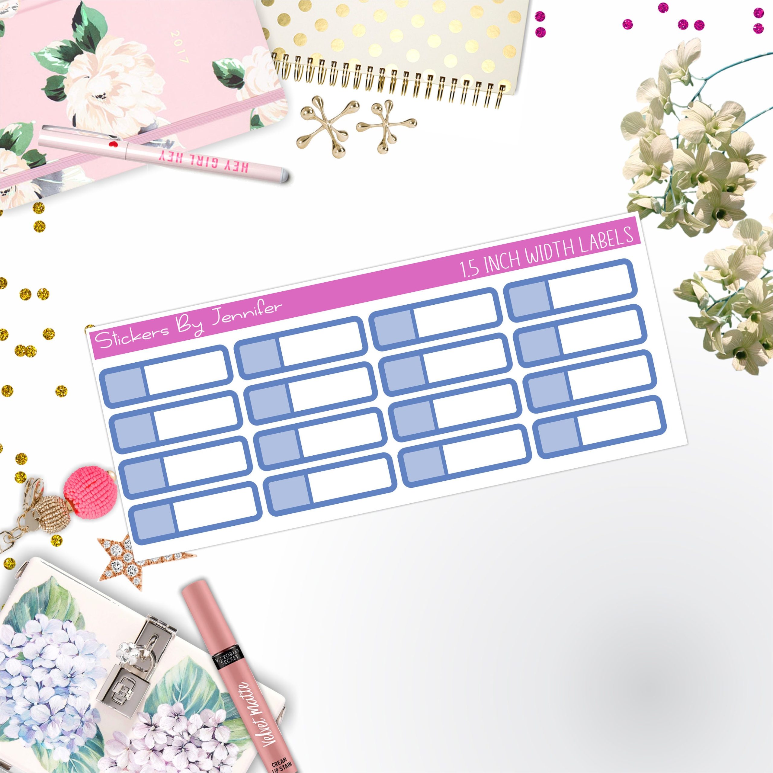 Two-Toned Appointment Labels 041 Quarter Boxes Planner Stickers, Journal Stickers, Functional Planner Stickers, Stationary Stickers