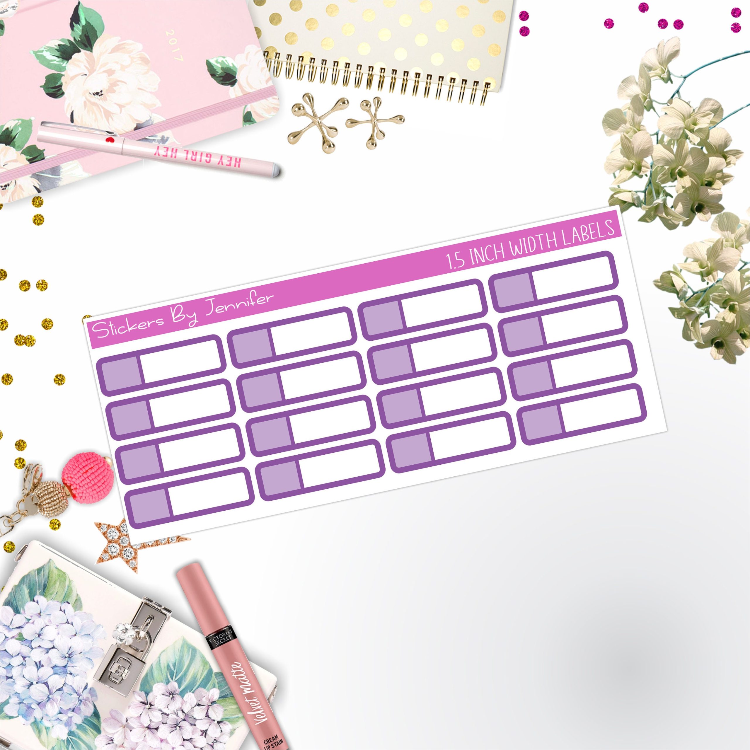 Two-Toned Appointment Labels 051 Quarter Boxes Planner Stickers, Journal Stickers, Functional Planner Stickers, Stationary Stickers