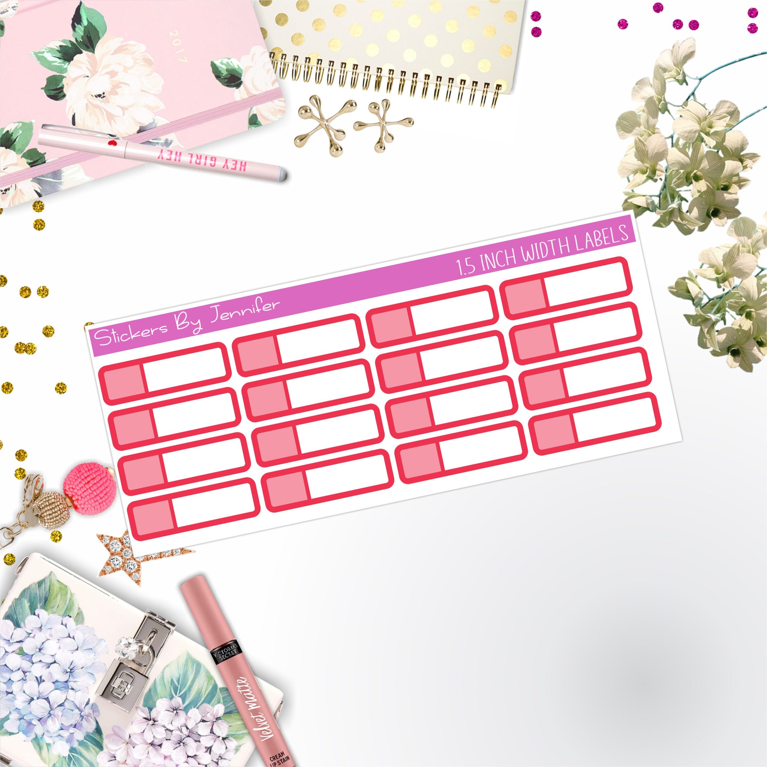 Two-Toned Appointment Labels 071 Quarter Boxes Planner Stickers, Journal Stickers, Functional Planner Stickers, Stationary Stickers