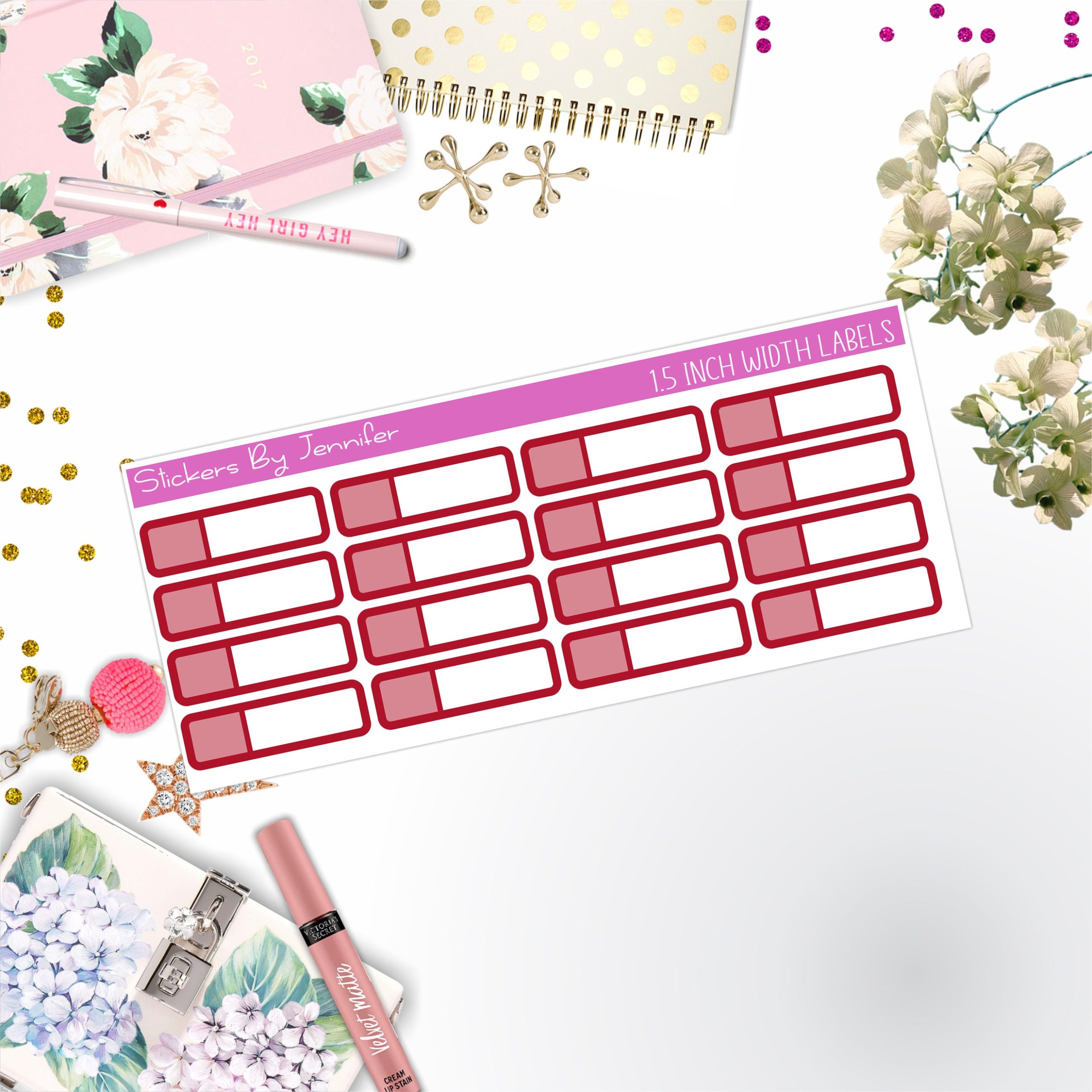 Two-Toned Appointment Labels 073 Quarter Boxes Planner Stickers, Journal Stickers, Functional Planner Stickers, Stationary Stickers