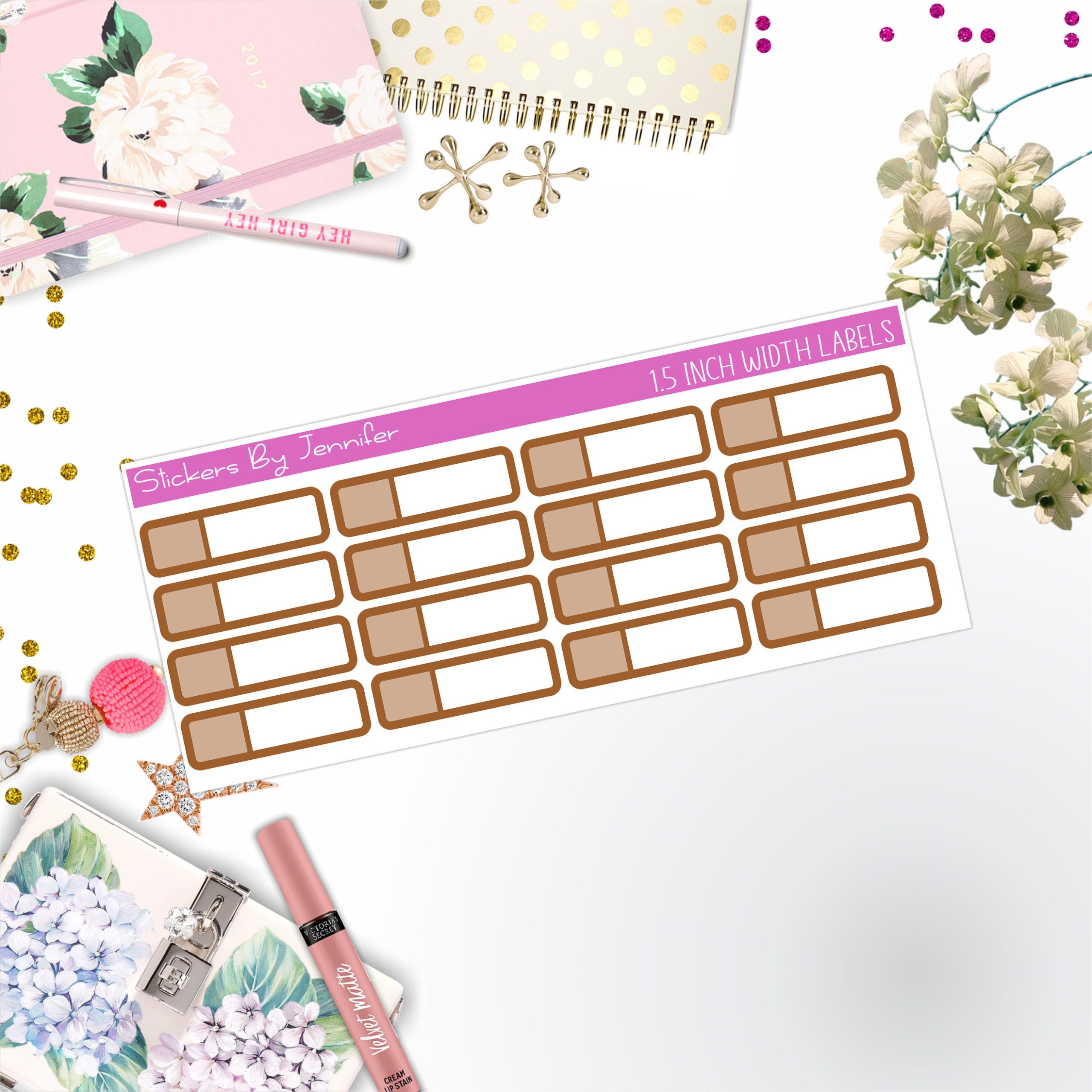 Two-Toned Appointment Labels 083 Quarter Boxes Planner Stickers, Journal Stickers, Functional Planner Stickers, Stationary Stickers