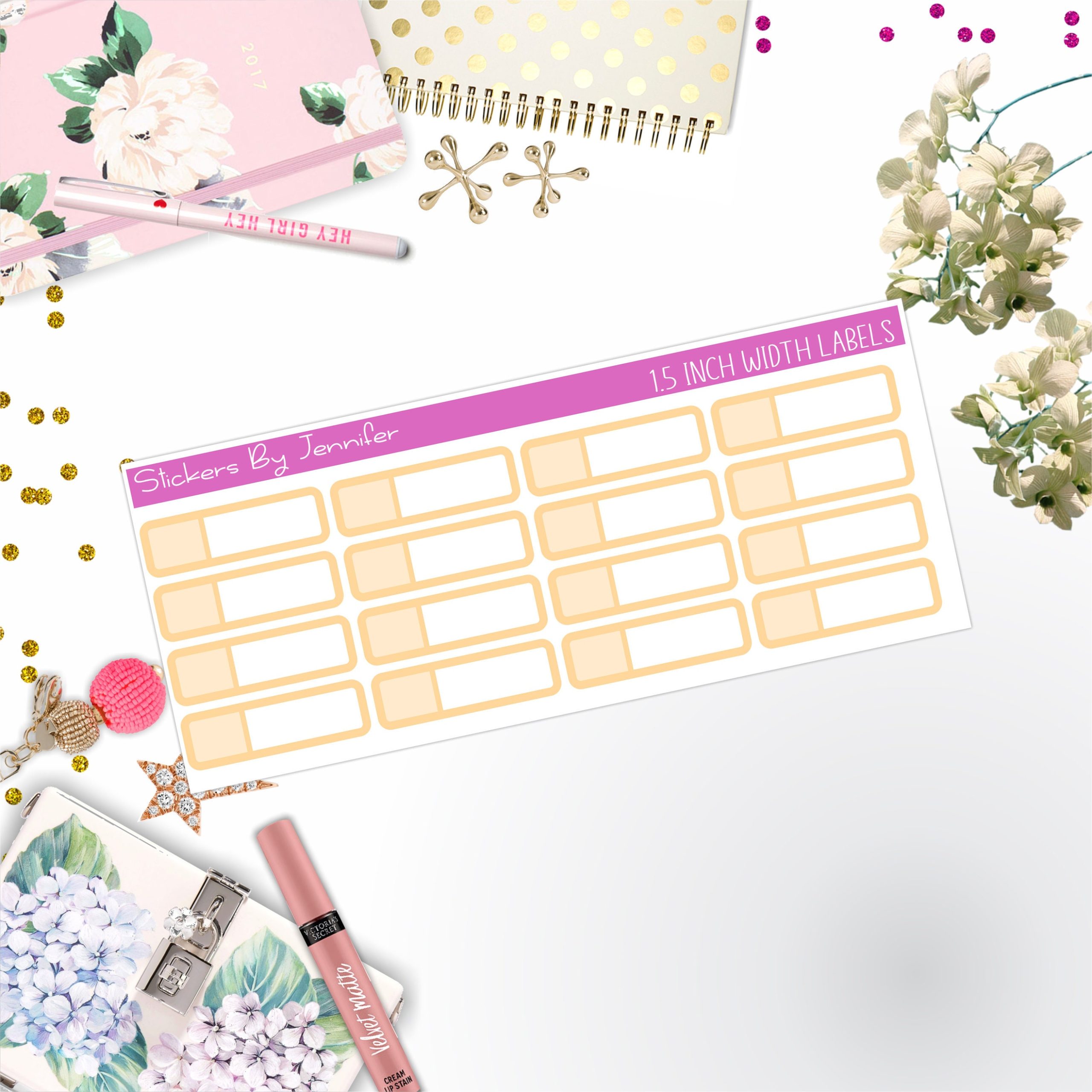 Two-Toned Appointment Labels 085 Quarter Boxes Planner Stickers, Journal Stickers, Functional Planner Stickers, Stationary Stickers