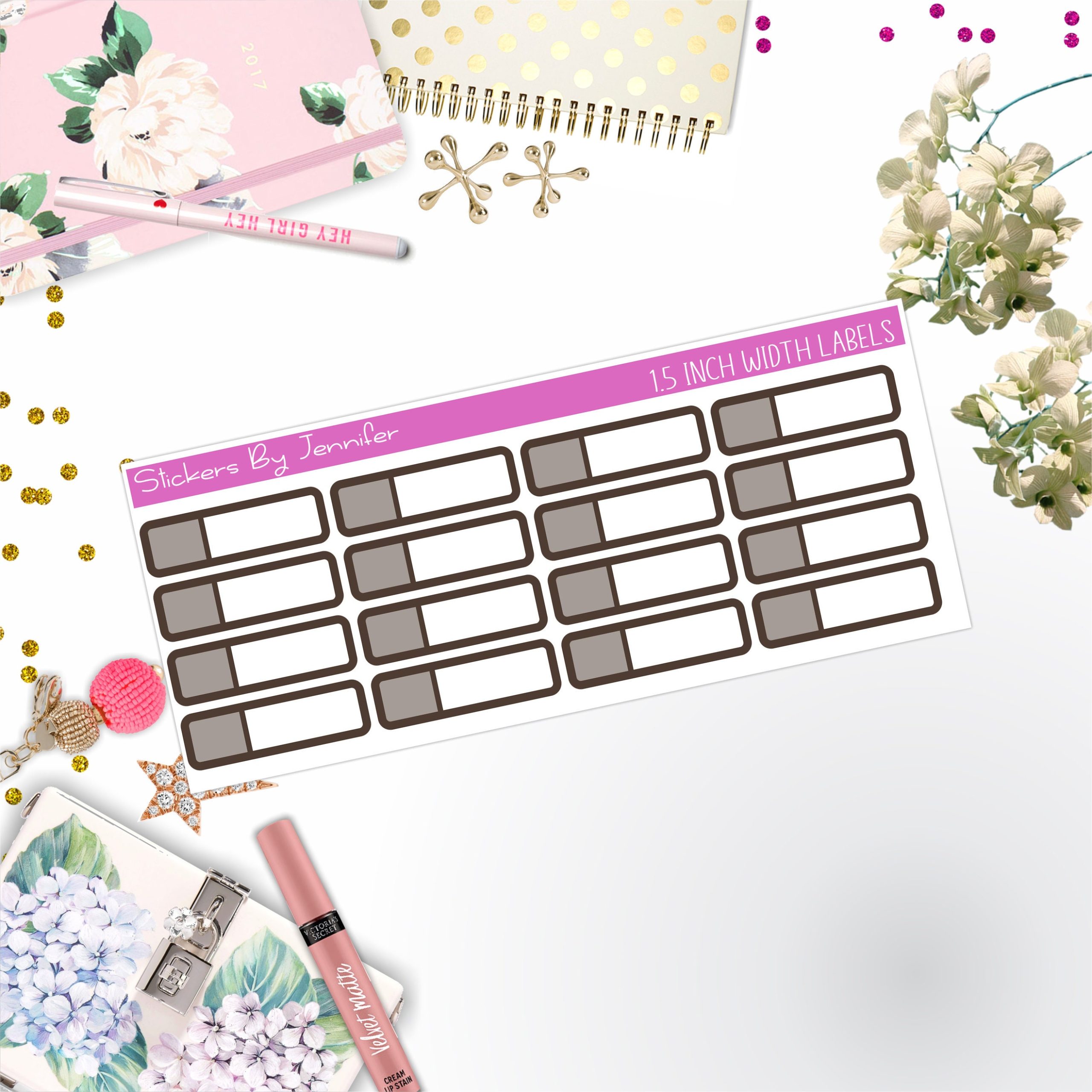 Two-Toned Appointment Labels 090 Quarter Boxes Planner Stickers, Journal Stickers, Functional Planner Stickers, Stationary Stickers