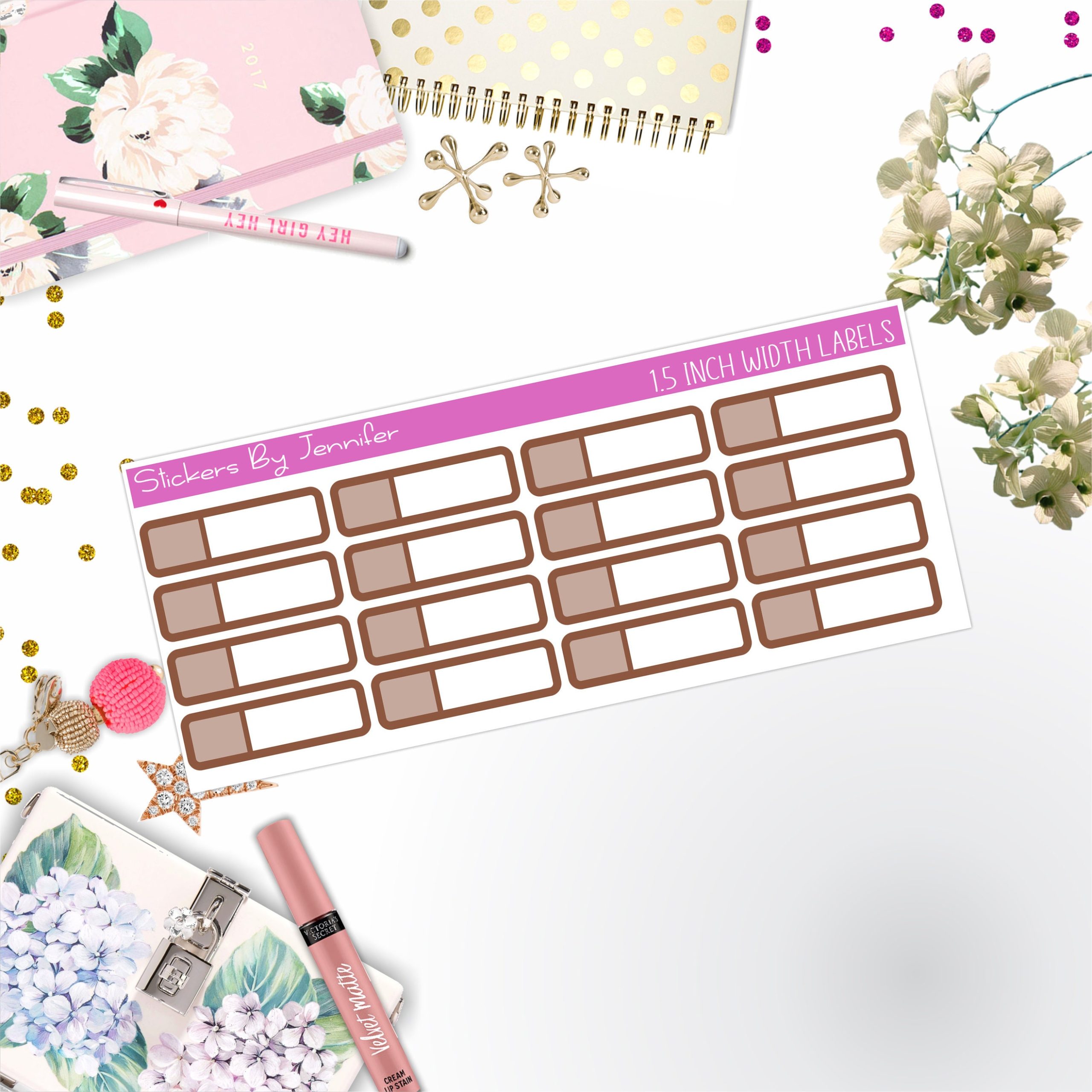 Two-Toned Appointment Labels 092 Quarter Boxes Planner Stickers, Journal Stickers, Functional Planner Stickers, Stationary Stickers