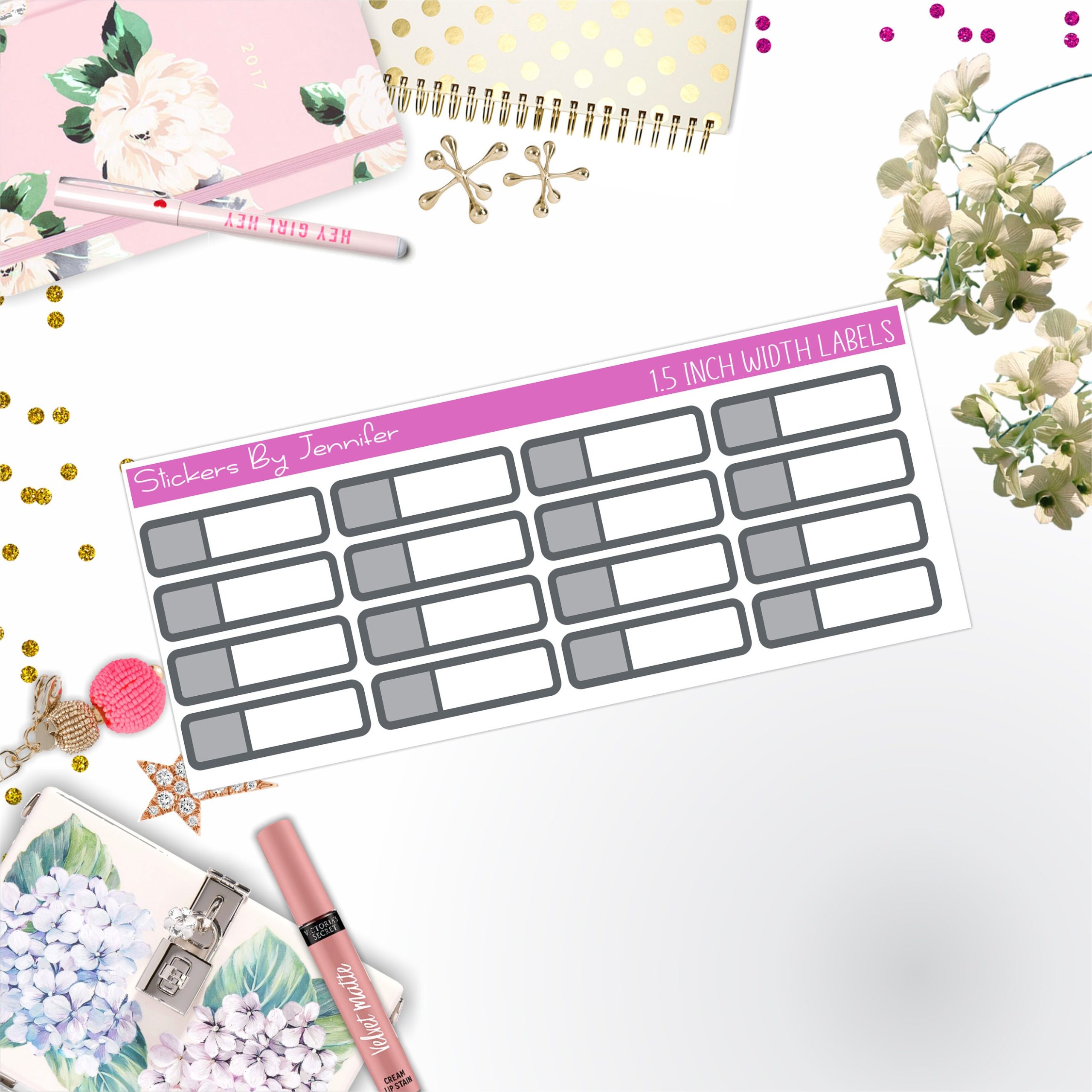 Two-Toned Appointment Labels 098 Quarter Boxes Planner Stickers, Journal Stickers, Functional Planner Stickers, Stationary Stickers