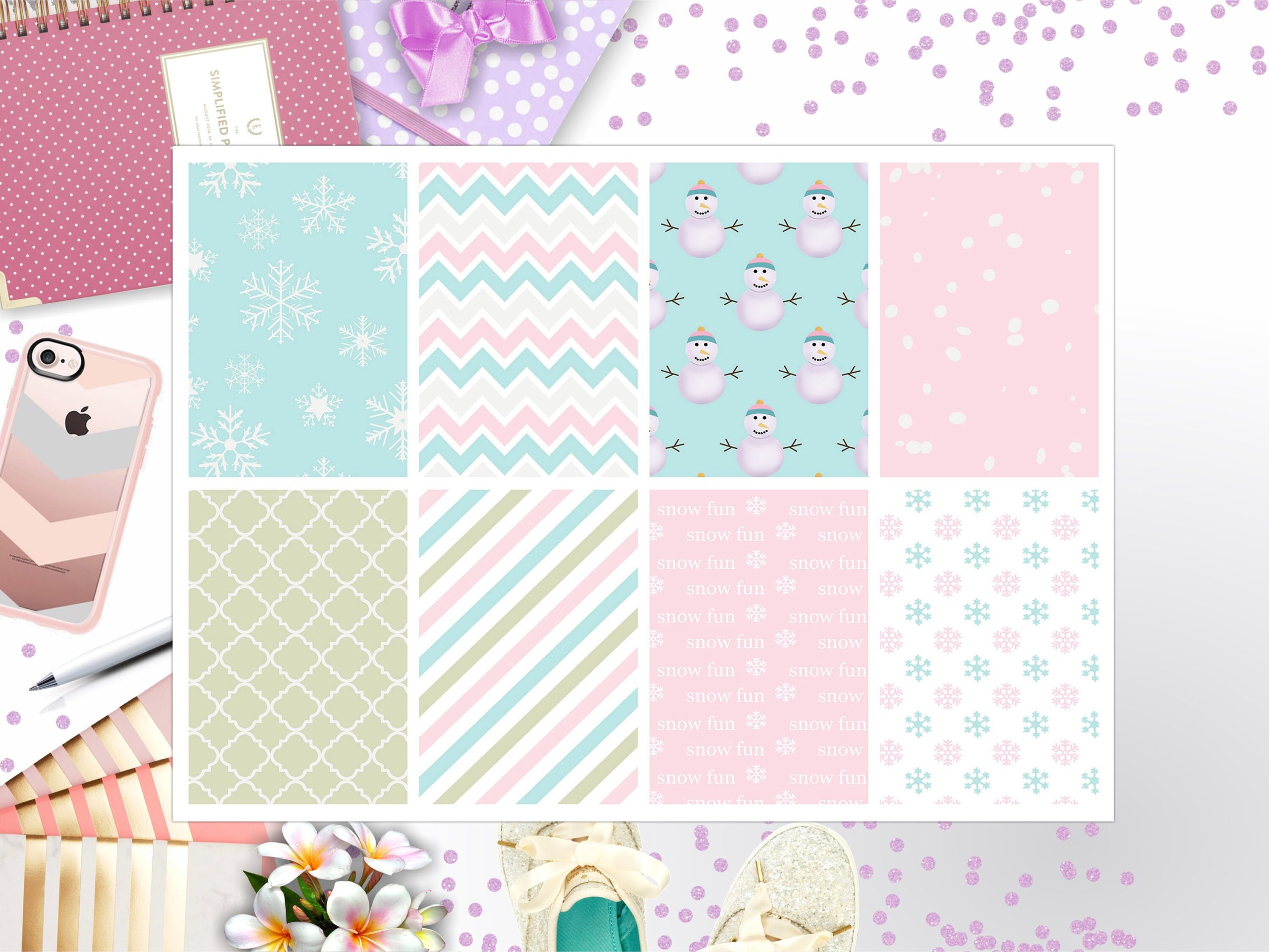 Snowman Winter Full Box Big Happy Planner, Erin Condren, Classic Happy Planner