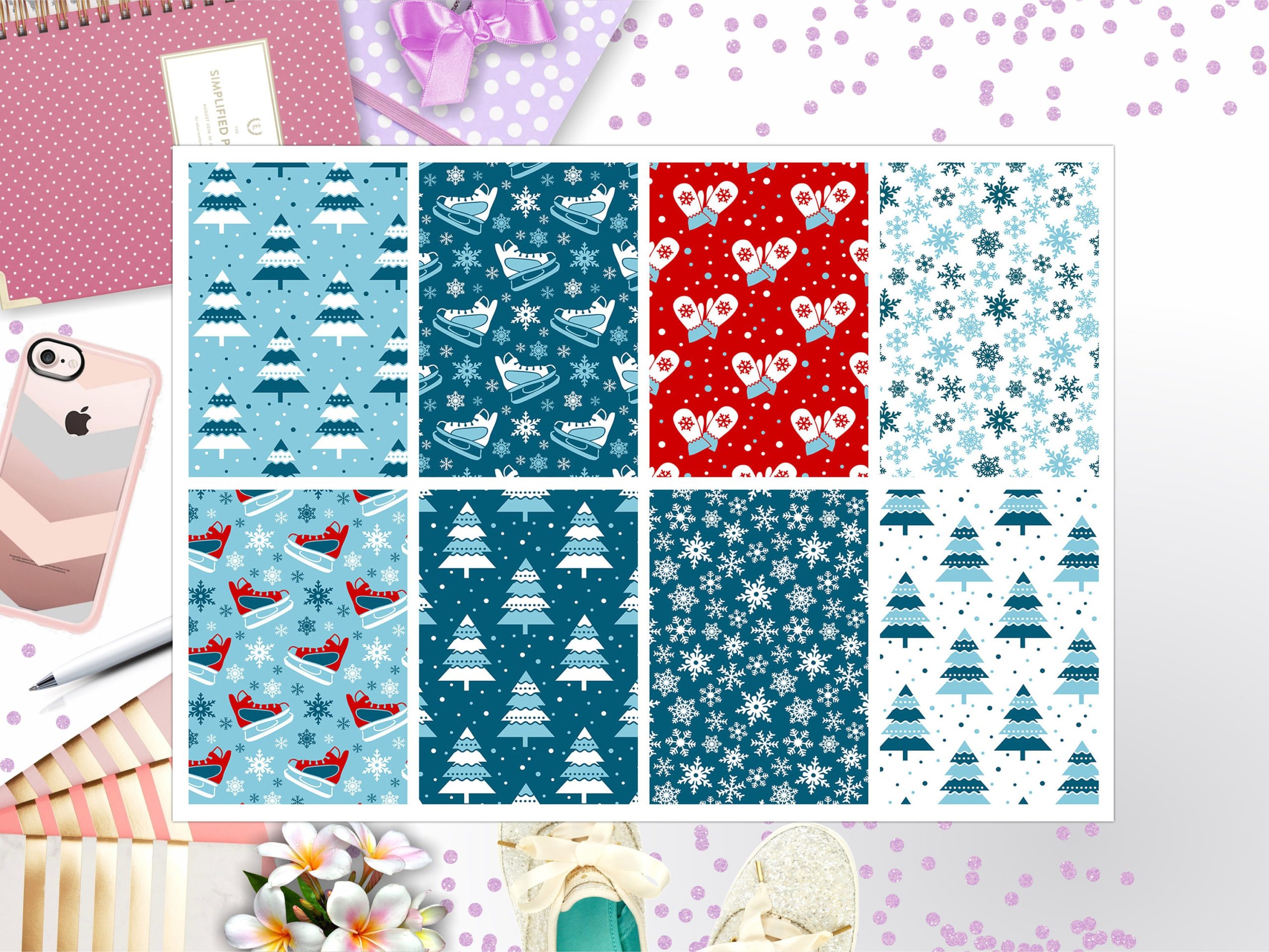 Winter Full Box Big Happy Planner, Erin Condren, Classic Happy Planner