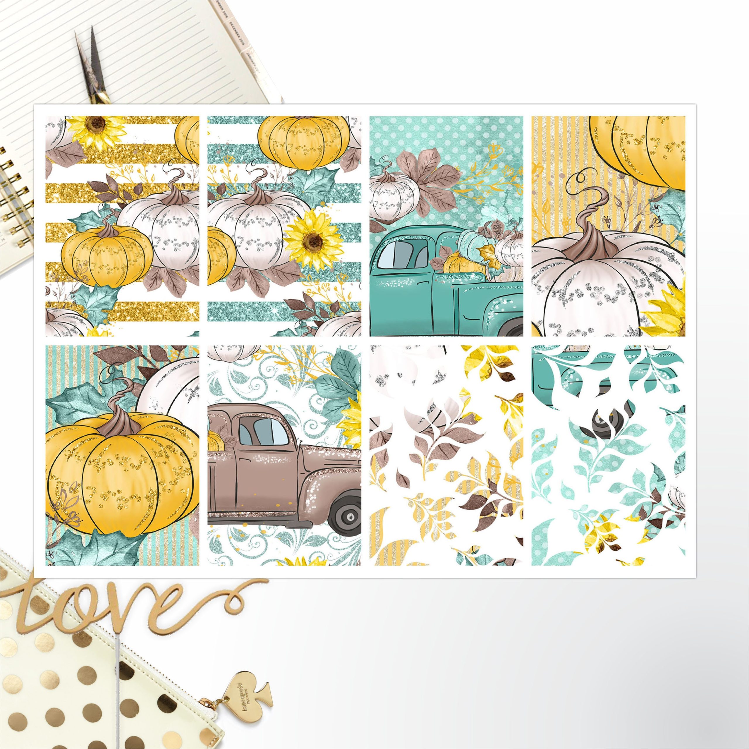 Autumn Yellow Full Box Big Happy Planner, Erin Condren, Classic Happy Planner