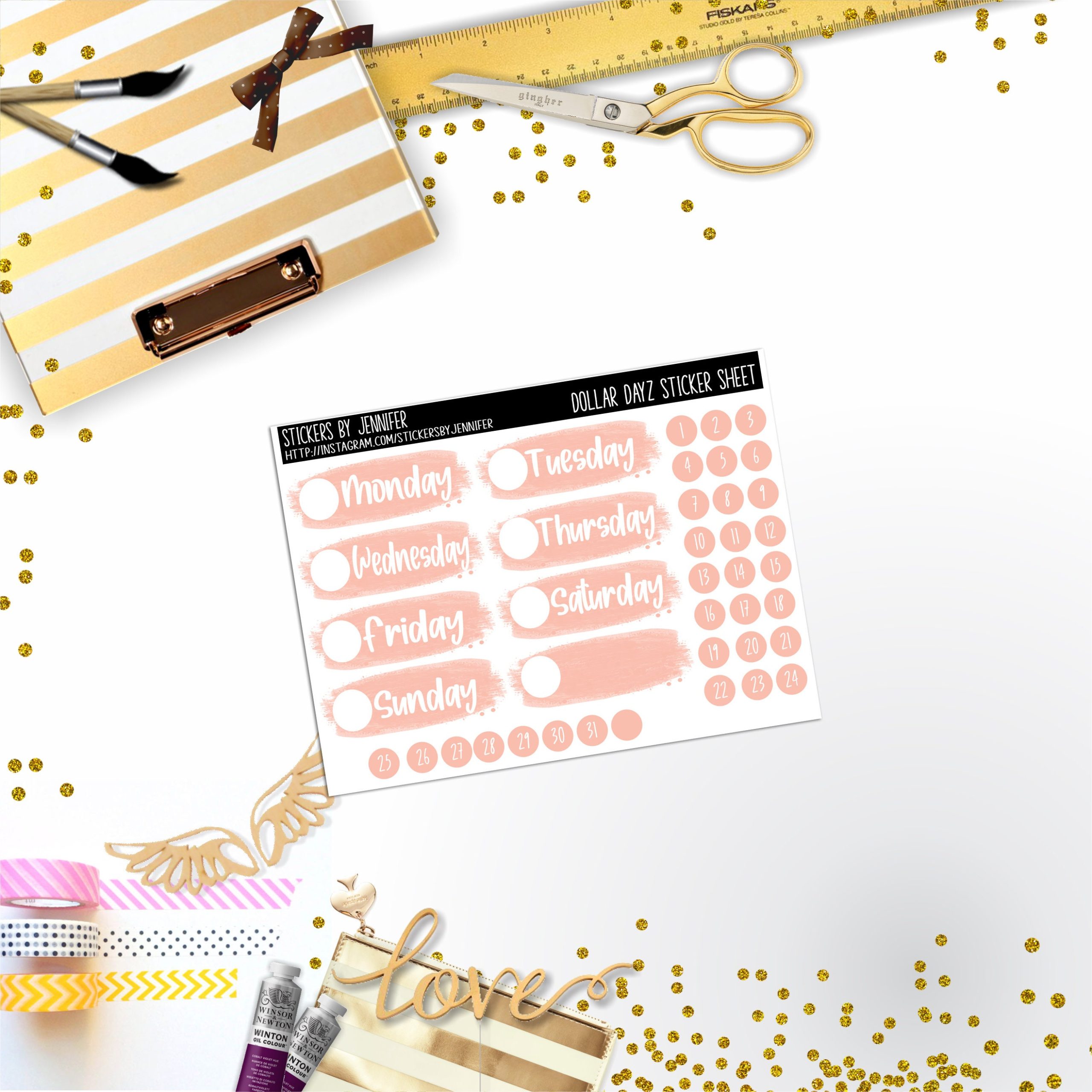 Deco Mini DD519 Planner Stickers, Bullet Journal, Functional Planner Stickers, Stationary Stickers