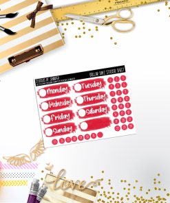 Deco Mini DD524 Planner Stickers, Bullet Journal, Functional Planner Stickers, Stationary Stickers