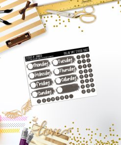 Deco Mini DD546 Planner Stickers, Bullet Journal, Functional Planner Stickers, Stationary Stickers