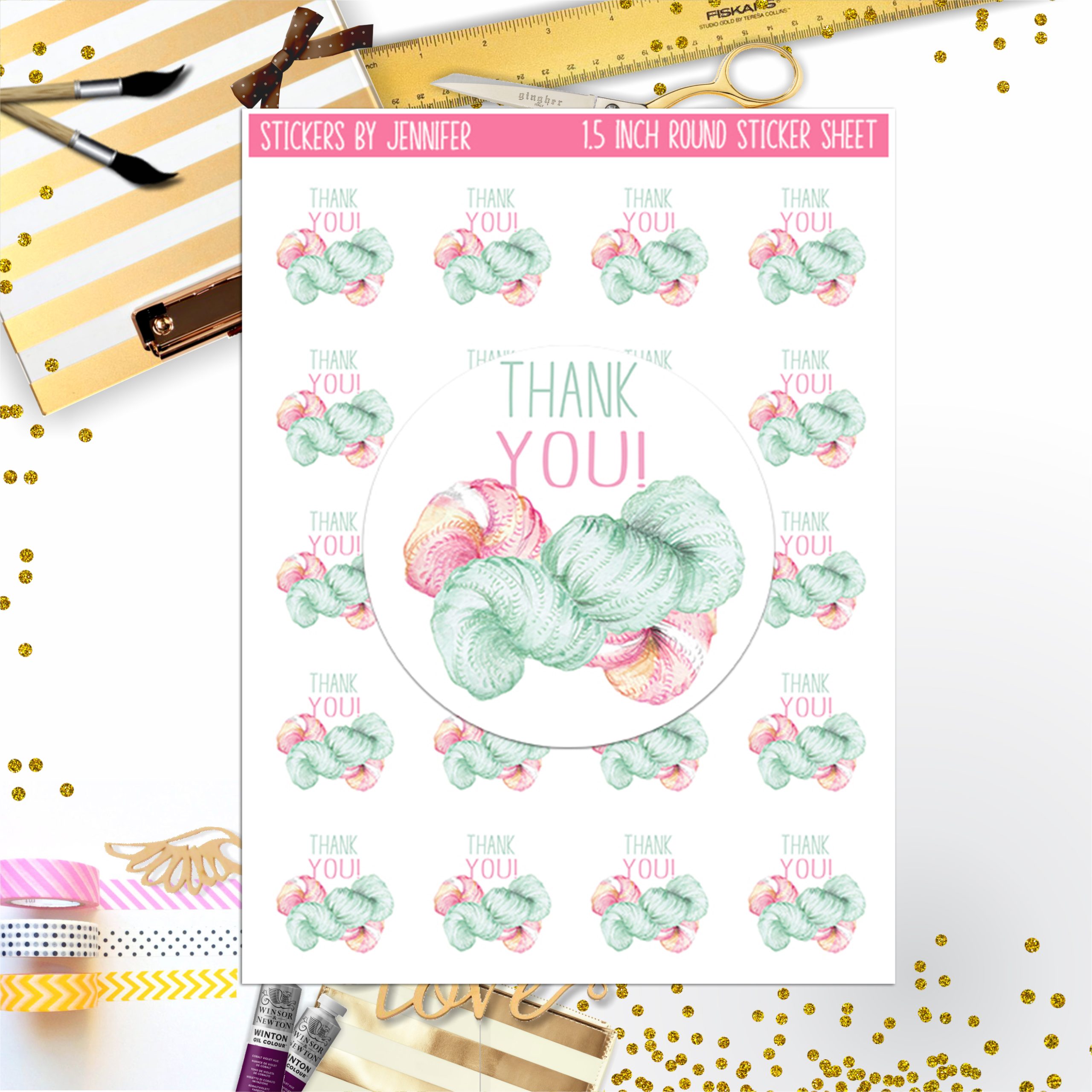 Thank You, Small Business Stickers, Circle Stickers, Stationary Stickers, Functional Planner Stickers, Envelope Stickers