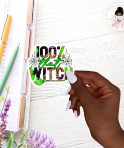 100% Witch Vinyl Sticker