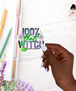 100% Witch Vinyl Sticker