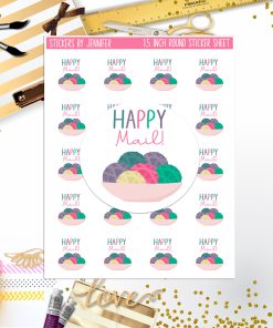 Happy Mail, Small Business Stickers, Circle Stickers, Stationary Stickers, Functional Planner Stickers, Envelope Stickers