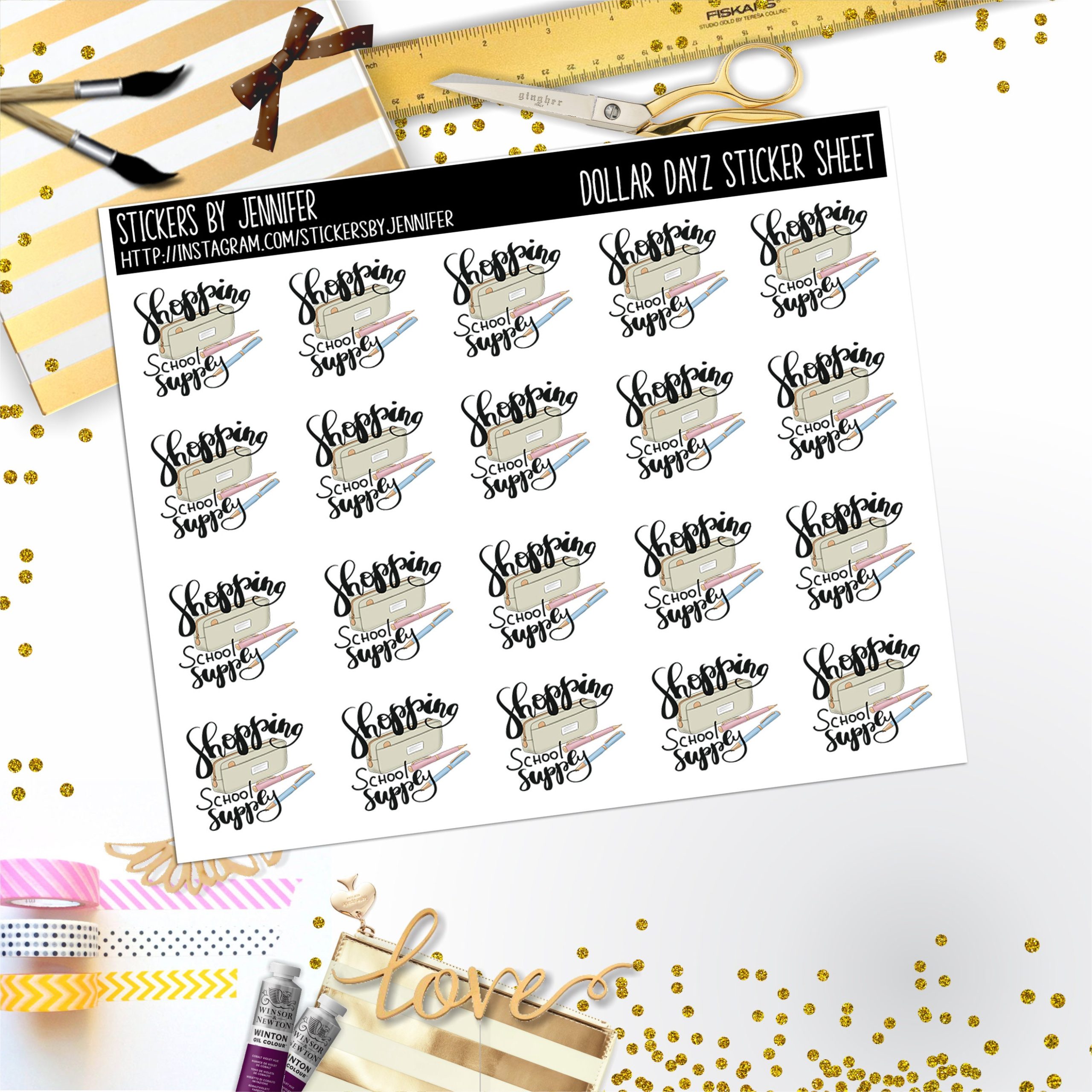 Deco Mini DD643 Planner Stickers, Bullet Journal, Functional Planner Stickers, Stationary Stickers