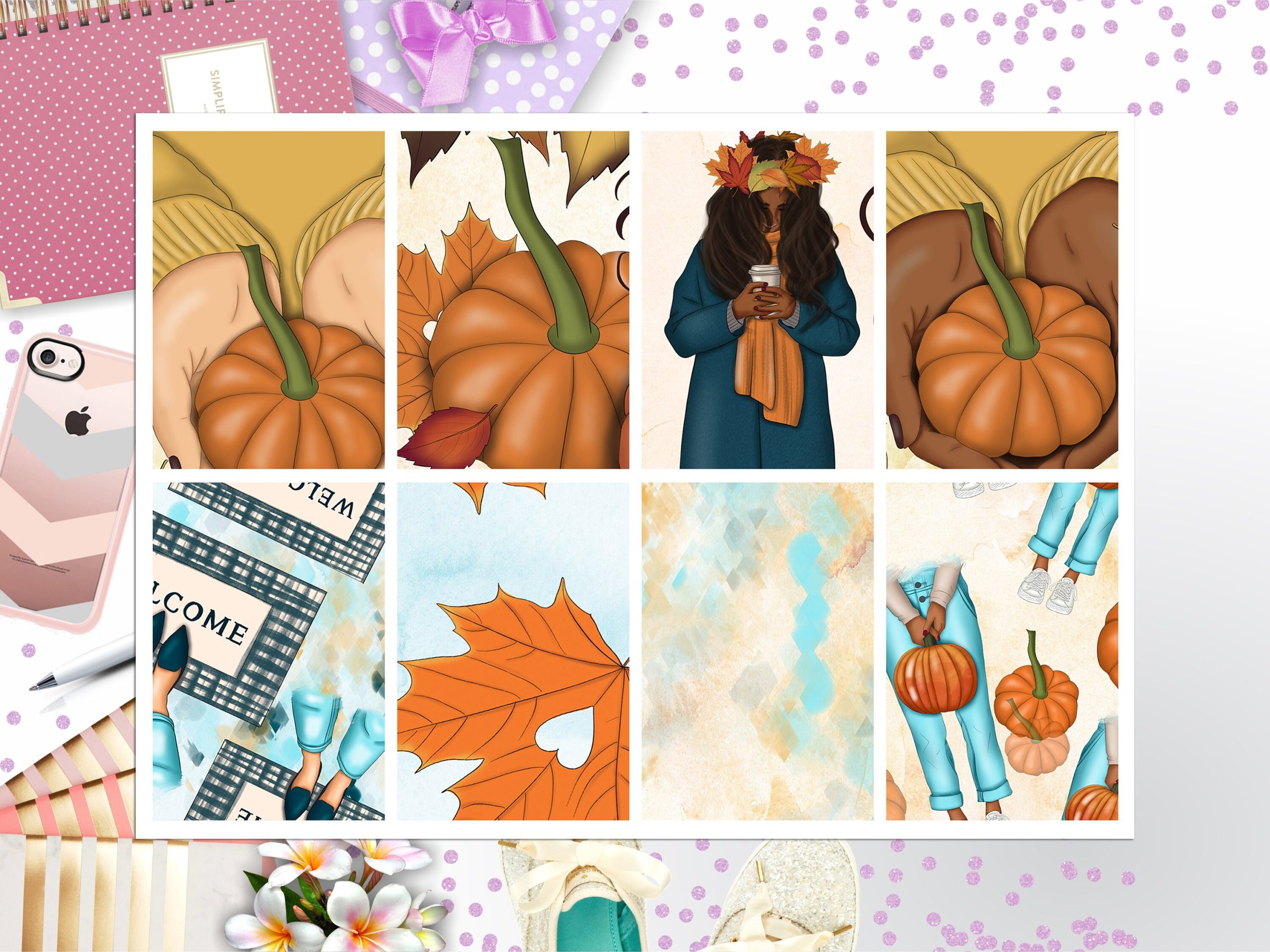 Pumpkin Fall Box Big Happy Planner, Erin Condren, Classic Happy Planner