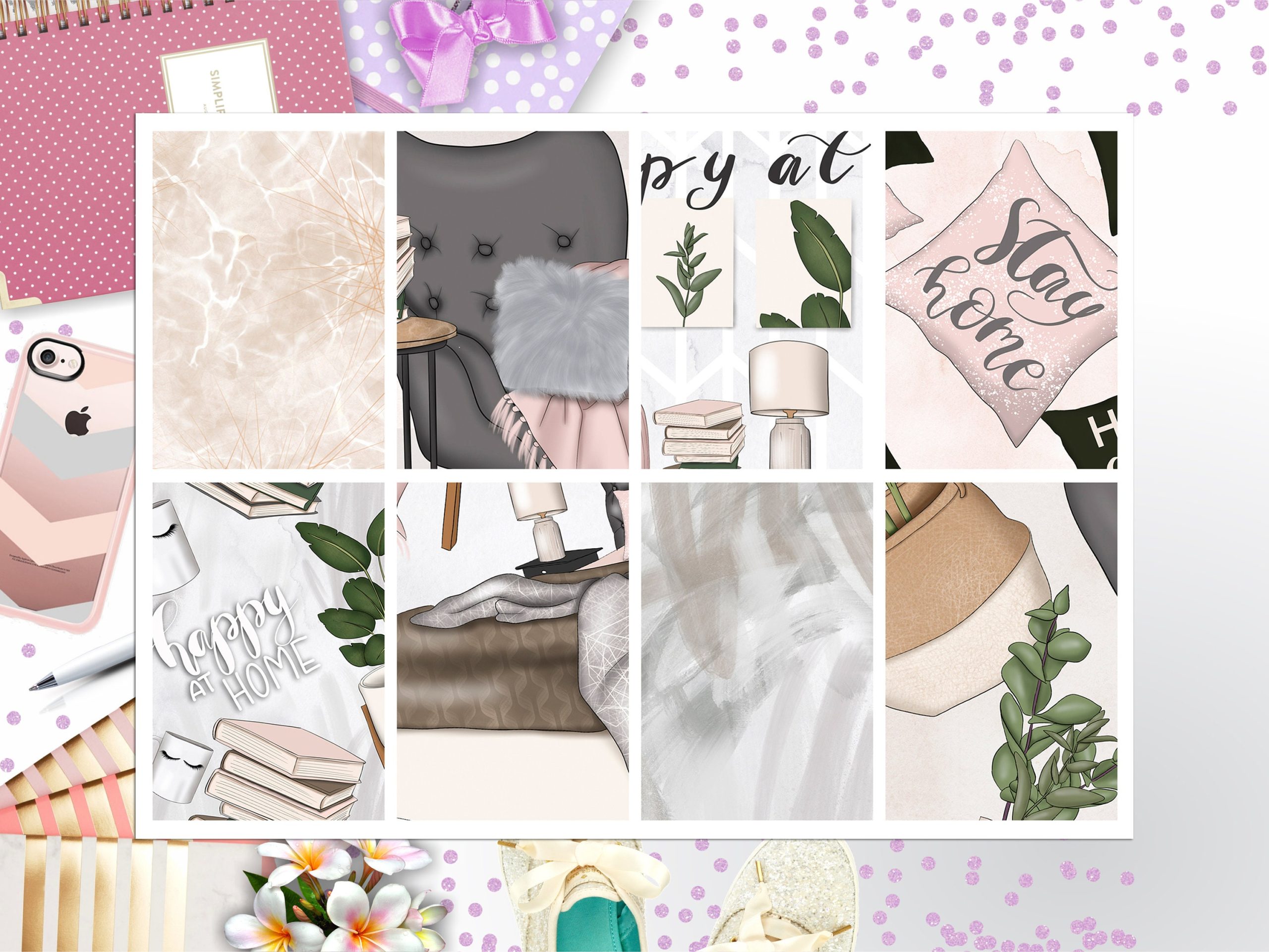 Stay Home Full Box Big Happy Planner, Erin Condren, Classic Happy Planner