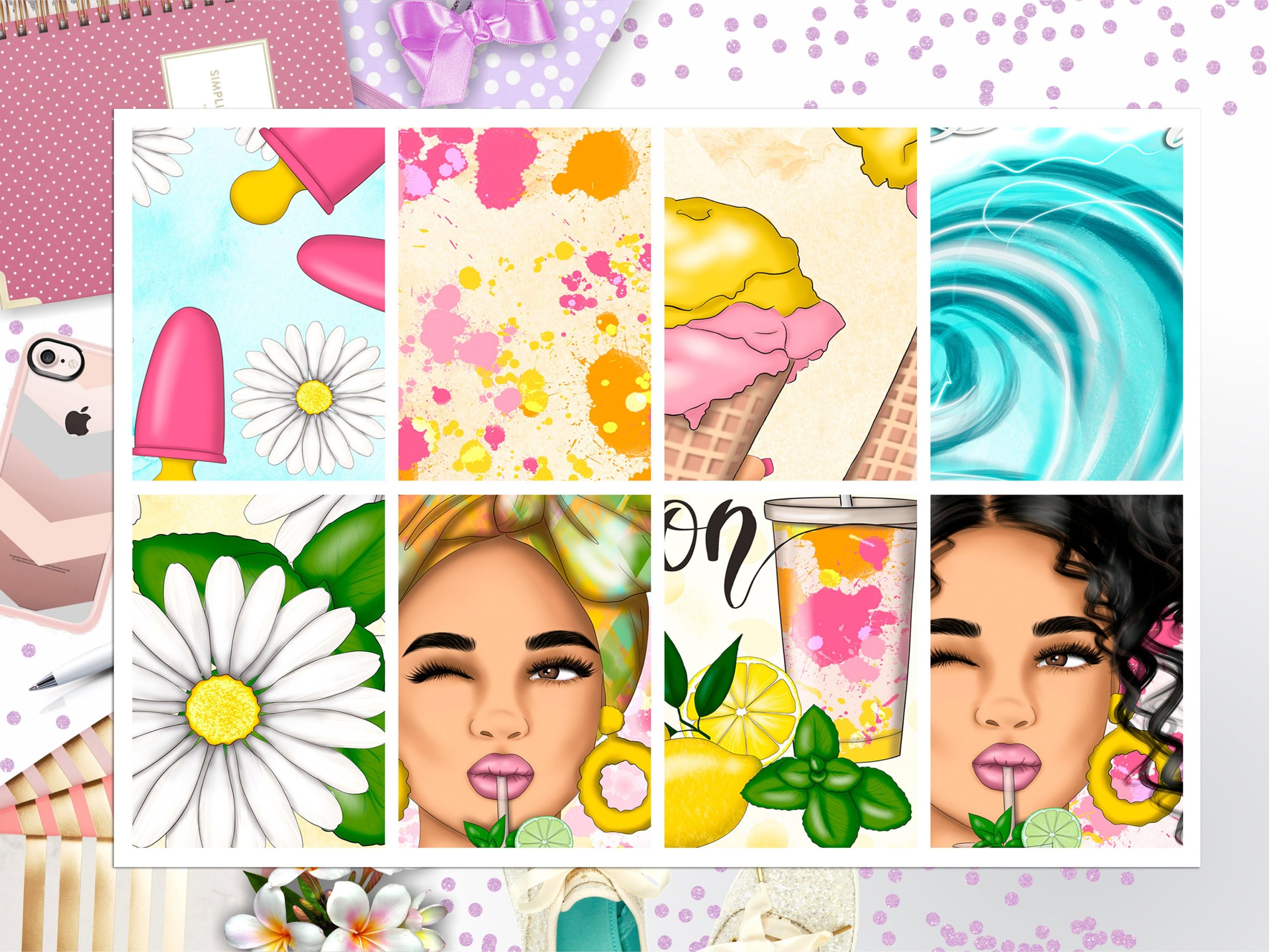 Summer Full Box Big Happy Planner, Erin Condren, Classic Happy Planner