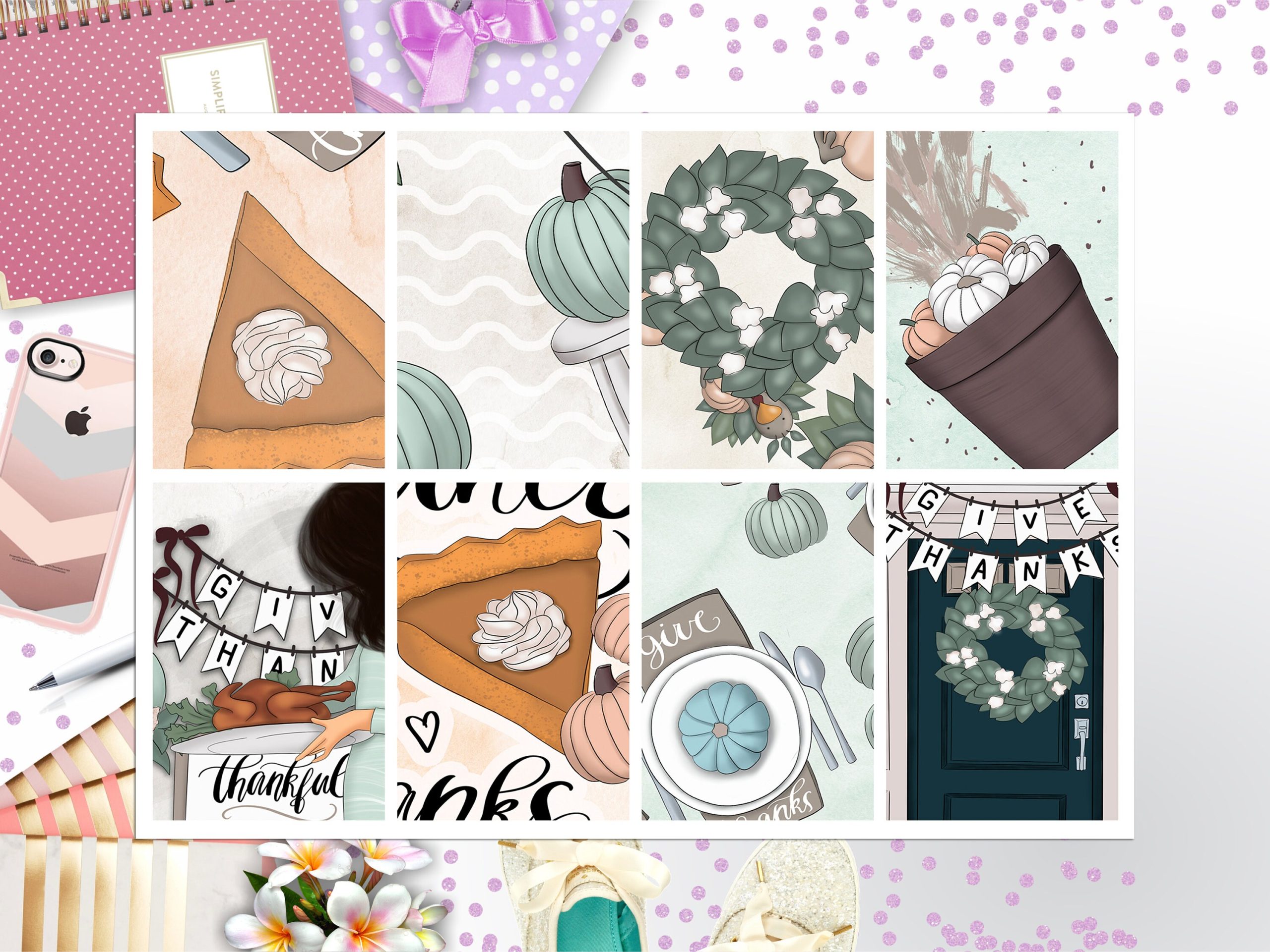 Thanksgiving Full Box Big Happy Planner, Erin Condren, Classic Happy Planner