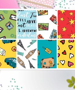 Travel Theme Full Box Big Happy Planner, Erin Condren, Classic Happy Planner