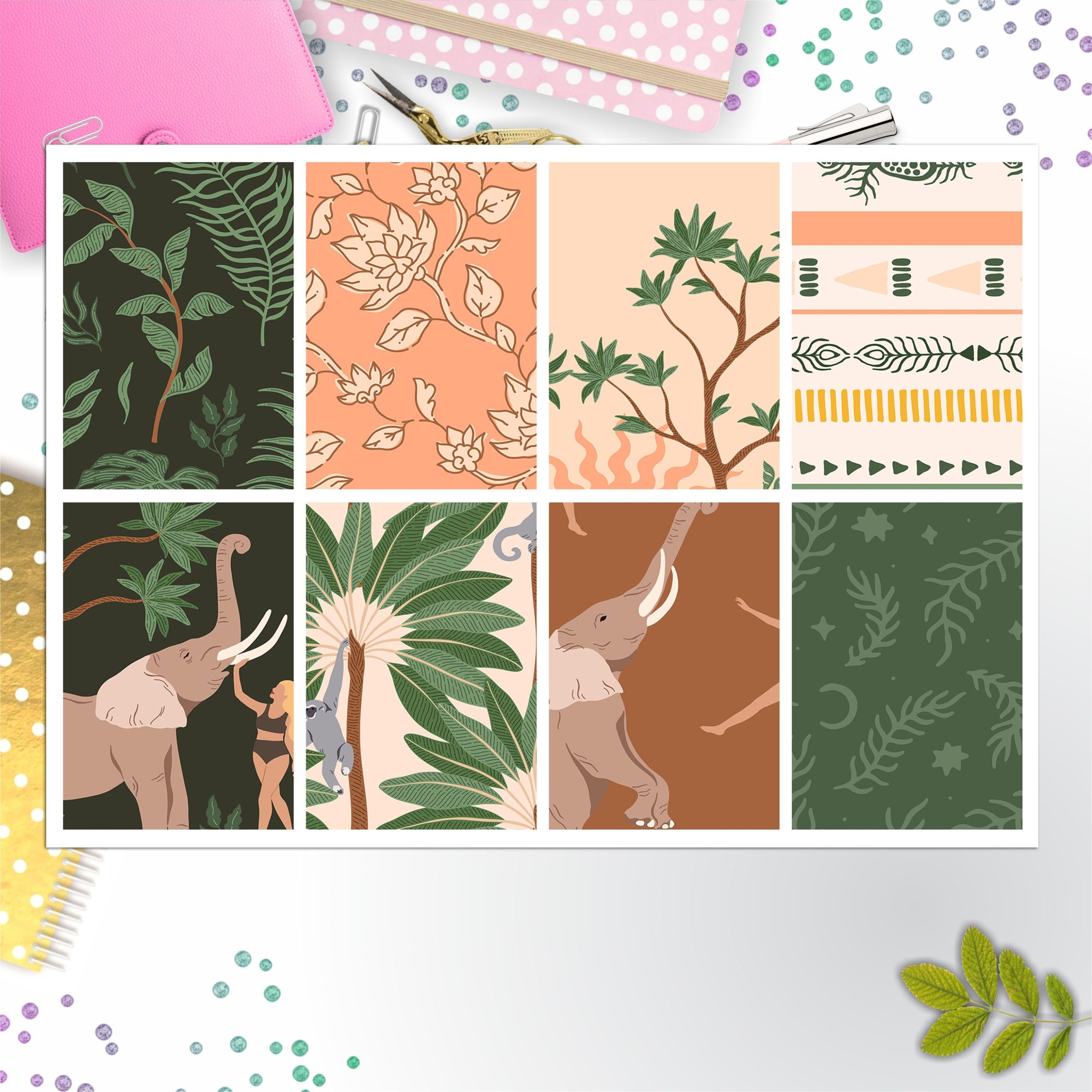 Safari themed Full Box Big Happy Planner, Erin Condren, Classic Happy Planner