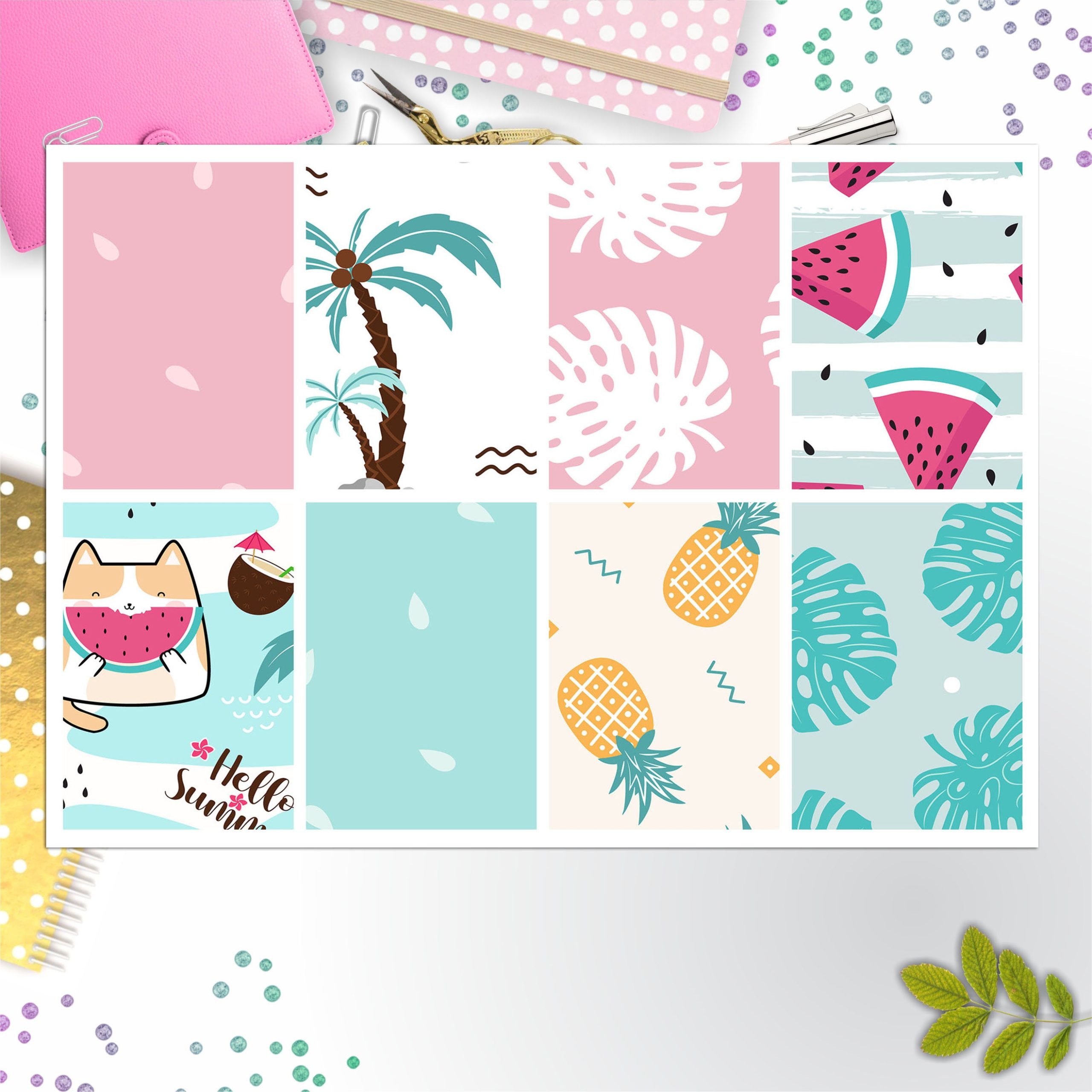 Summer Cat Full Box Big Happy Planner, Erin Condren, Classic Happy Planner