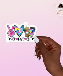 Peace Love Coffee Vinyl Sticker
