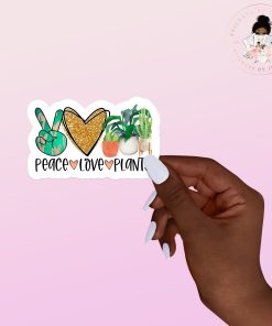 Peace Love Plants Vinyl Sticker