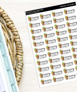 Grocery Store Planner Stickers, Bullet Journal Stickers, Functional Planner Stickers, Stationary Stickers