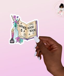 Happiness Is A Good Book Vinyl Sticker