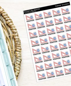 Homework Planner Stickers, Bullet Journal Stickers, Functional Planner Stickers, Stationary Stickers