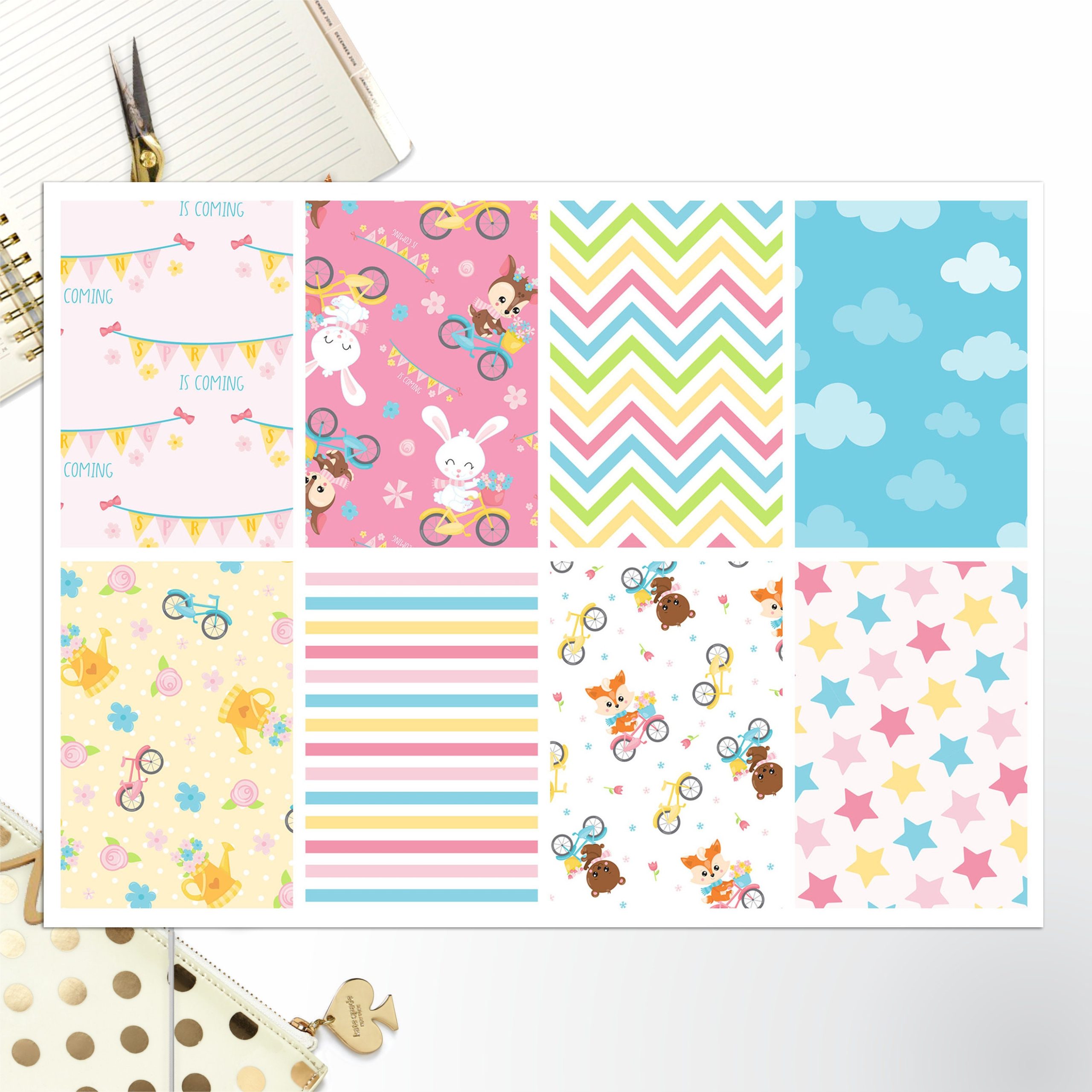 Spring Bunnies Full Box Big Happy Planner, Erin Condren, Classic Happy Planner