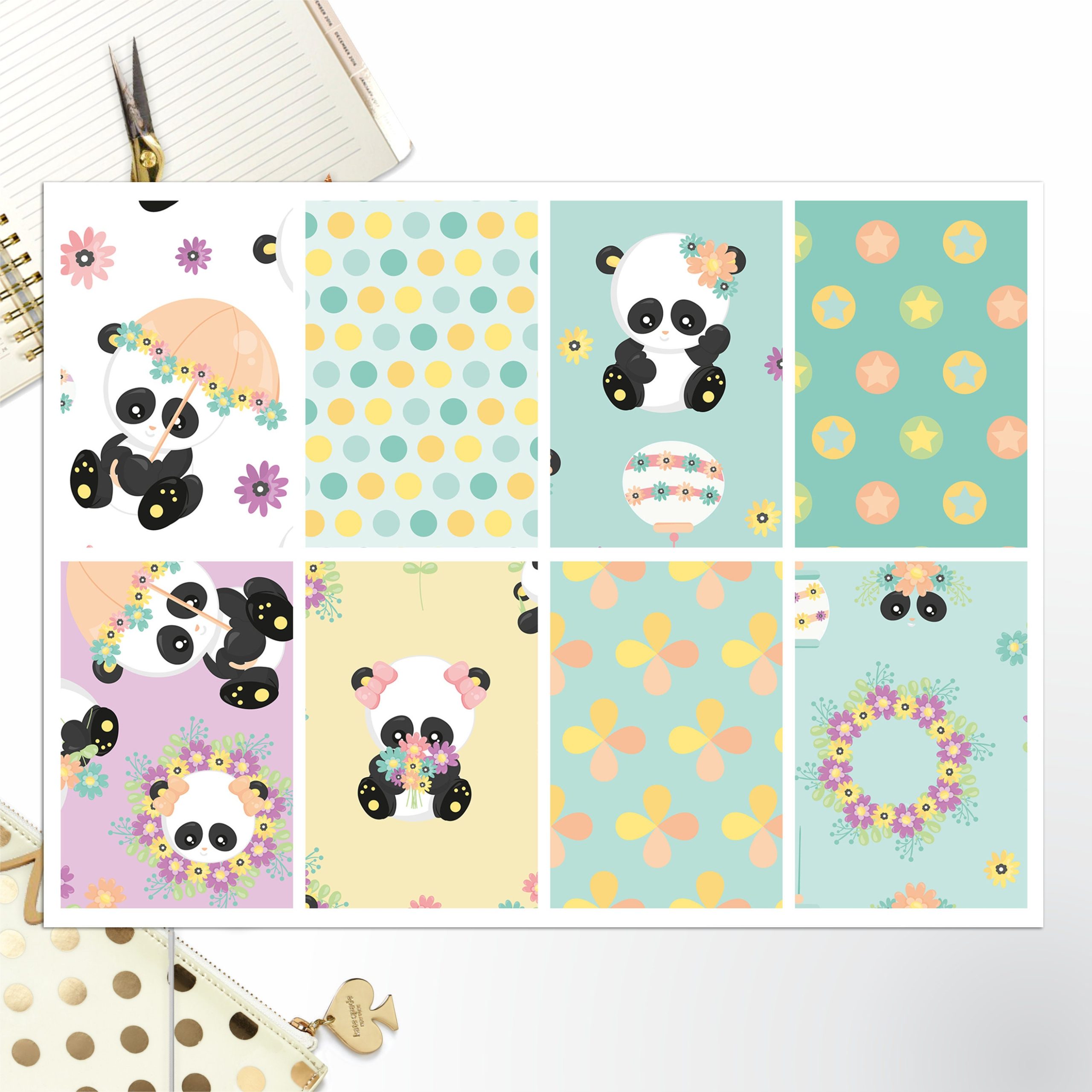 Spring Panda Full Box Big Happy Planner, Erin Condren, Classic Happy Planner