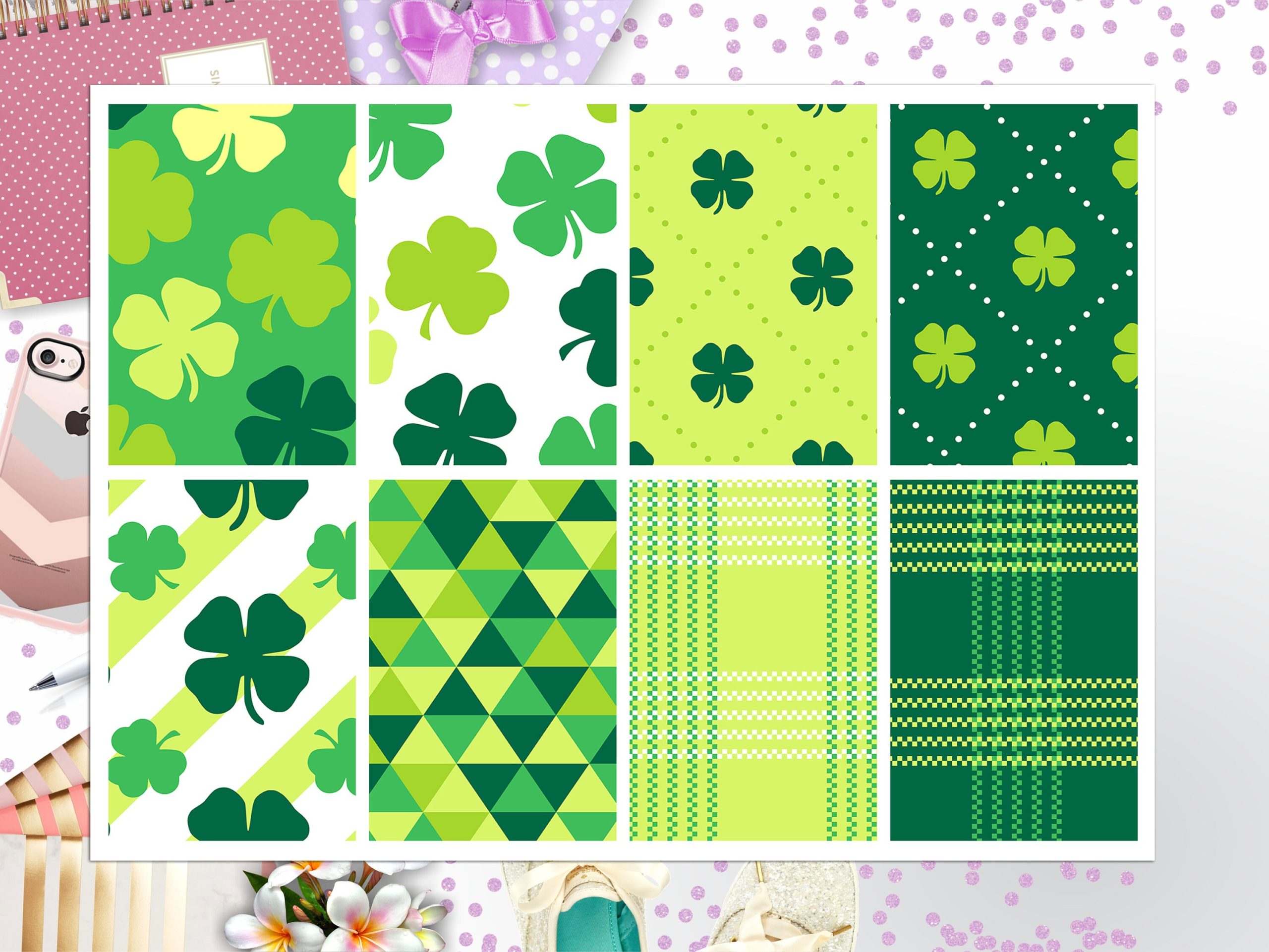 St. Patrick's Day Full Box Big Happy Planner, Erin Condren, Classic Happy Planner