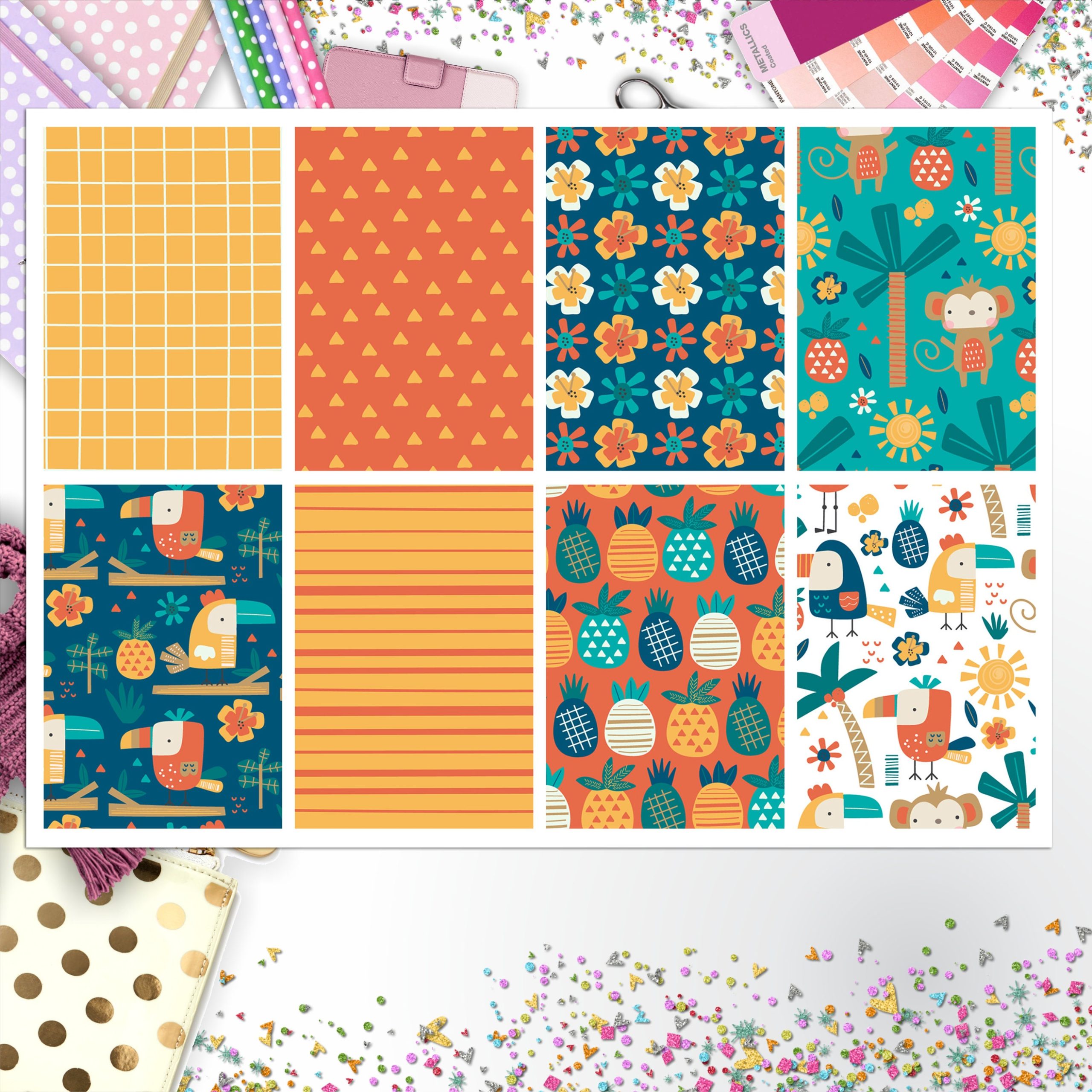 Tropical Full Box Big Happy Planner, Erin Condren, Classic Happy Planner