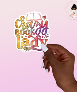 Crazy Book Lady Vinyl Sticker