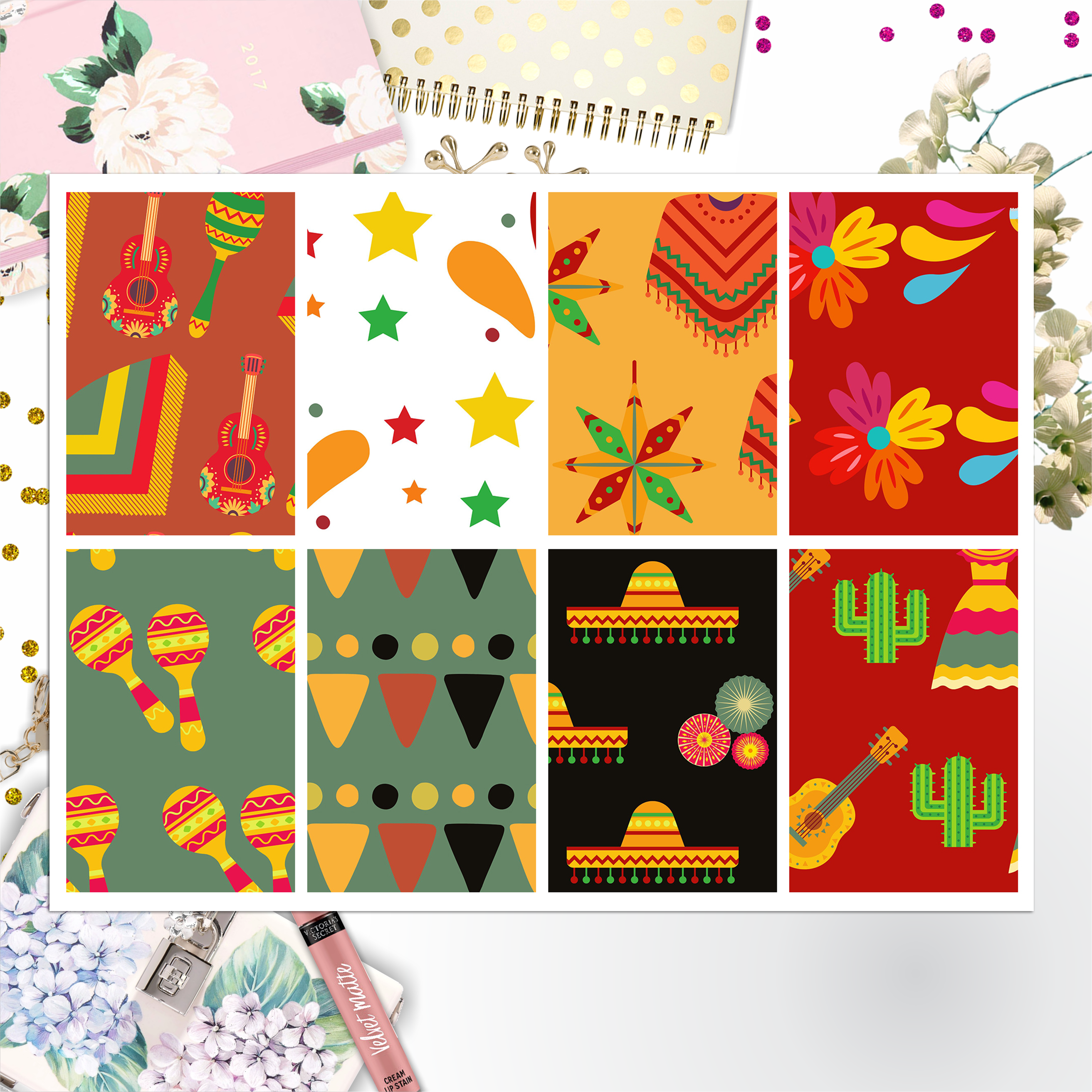 Cinco De Mayo Full Box Big Happy Planner, Erin Condren, Classic Happy Planner