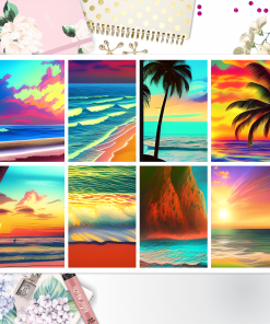 Summer Beach Theme 010 Box Big Happy Planner, Erin Condren, Classic Happy Planner